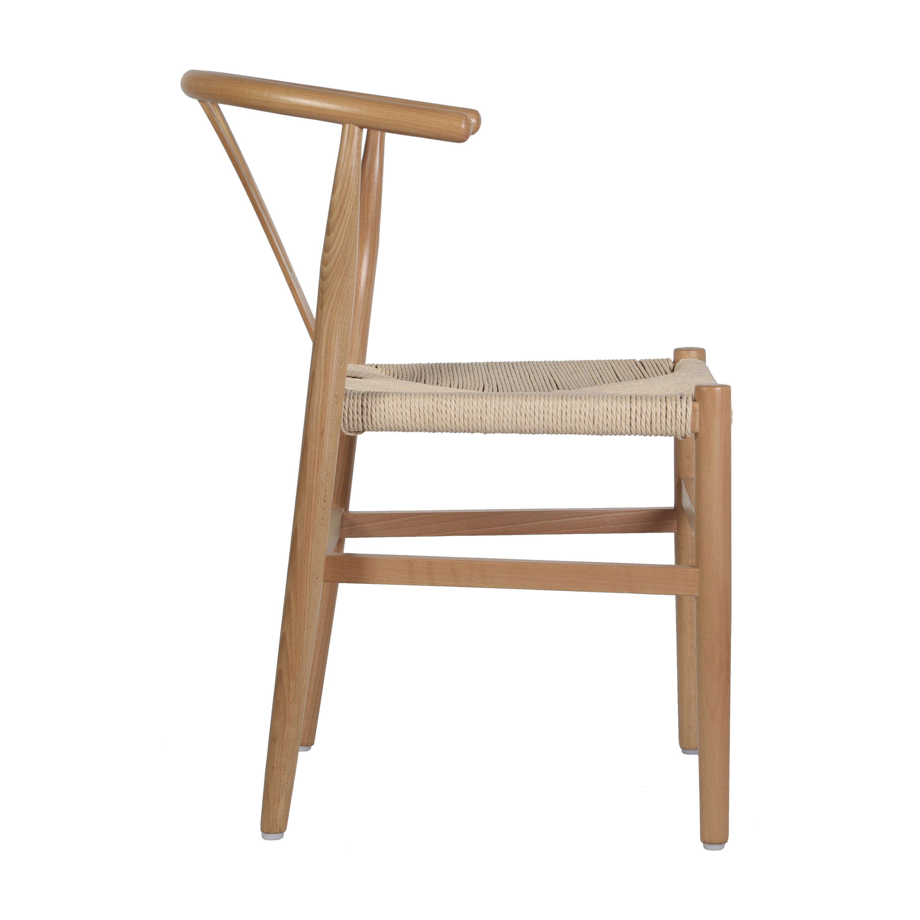 Logan Commercial Grade Y-Back Style Wood and Kraft Paper Stackable Dining Chair with Oak/Natural Finish