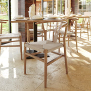 Logan Commercial Grade Y-Back Style Wood and Kraft Paper Stackable Dining Chair with Oak/Natural Finish
