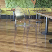 Revna Set of 4 Transparent Crystal Extra Wide Resin 400 LB. Weight Capacity Banquet & Event Ghost Chairs-Indoor/Outdoor Use