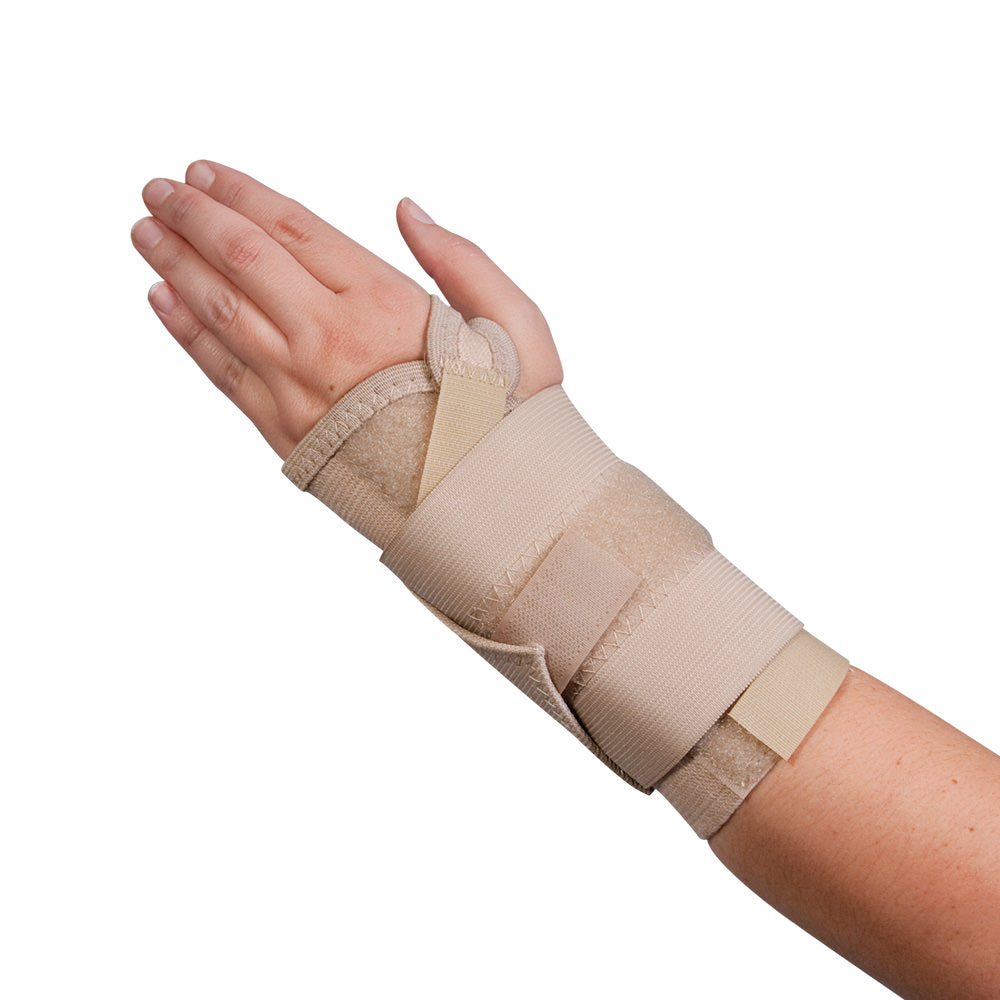 Body Sport Carpal Tunnel Wrist Support, Left, Large 3 .5" - 4" Wide Palm, Beige