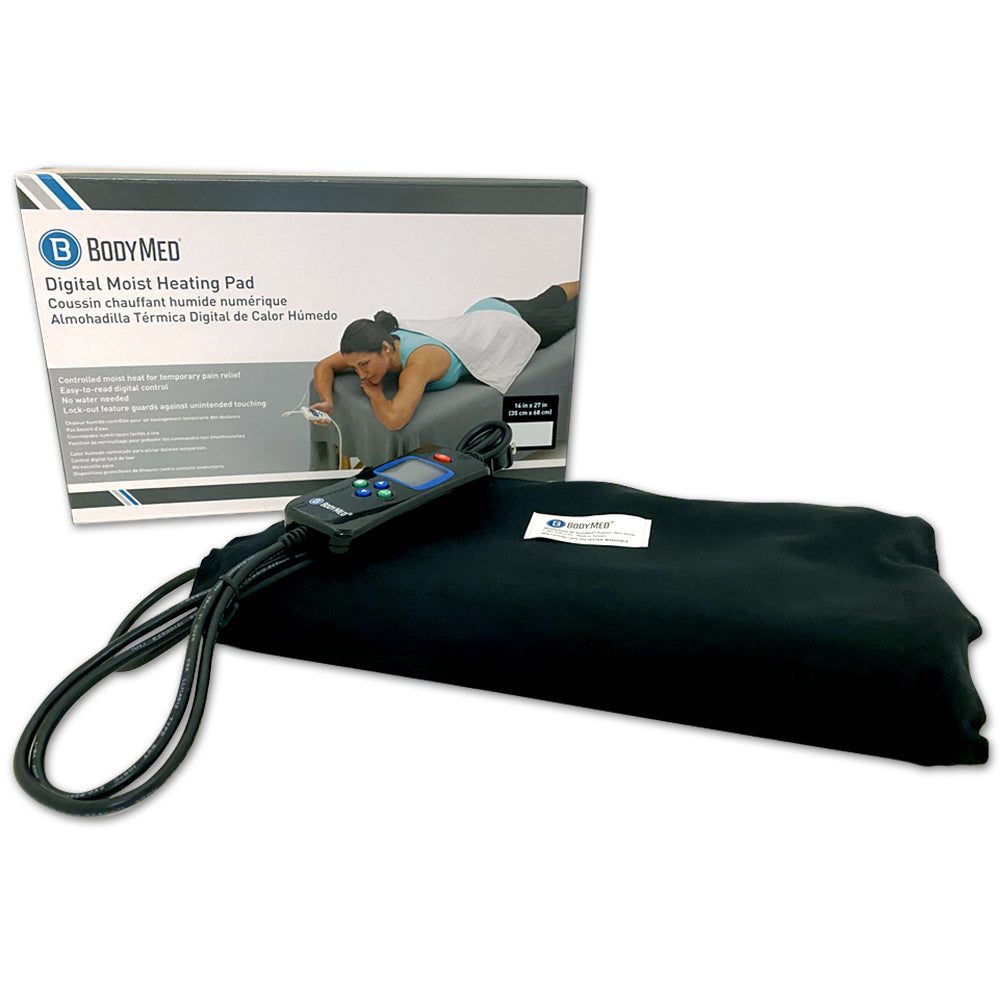 Bodymed Digital Moist Heating Pad, 14" X 27", Black