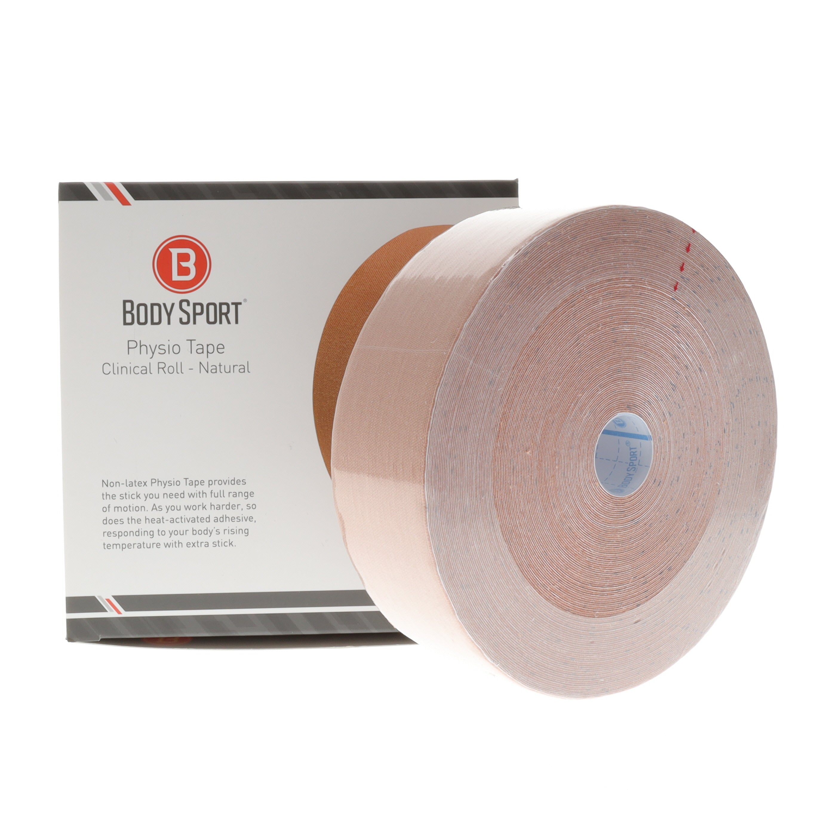 Body Sport Physio Tape Clinical Roll, 2" X 33 1/2 Yds, Natural, Latex Free, Water Resistant