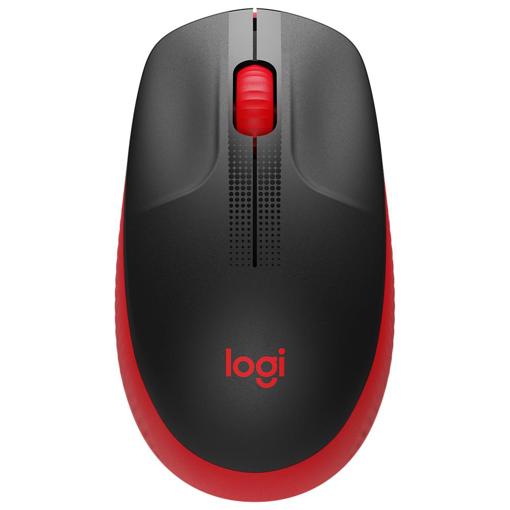 Logitech Full-Size Wireless Mouse - Red