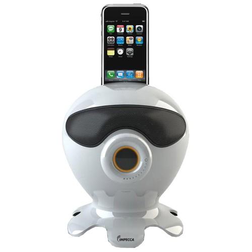 Impecca AS2000 10-Watts Universal Portable Stereo Speaker with Aux-input and 30-Pin Dock, Octopus Character