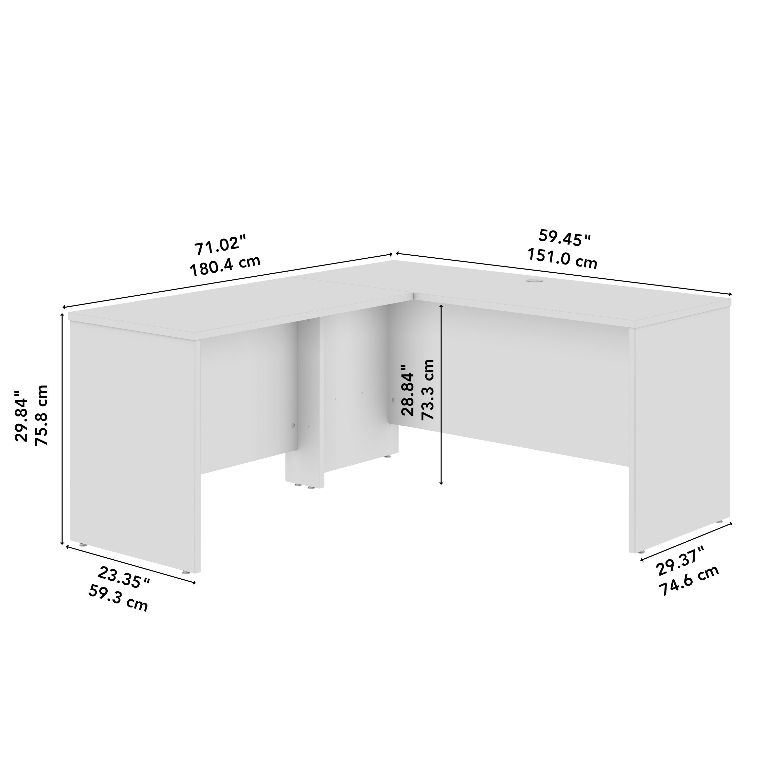 Bush Business Furniture Studio C 60W x 30D L Shaped Desk with 42W Return in Natural Elm - 59.45" Width x 71.02" Depth x 29.84" Height