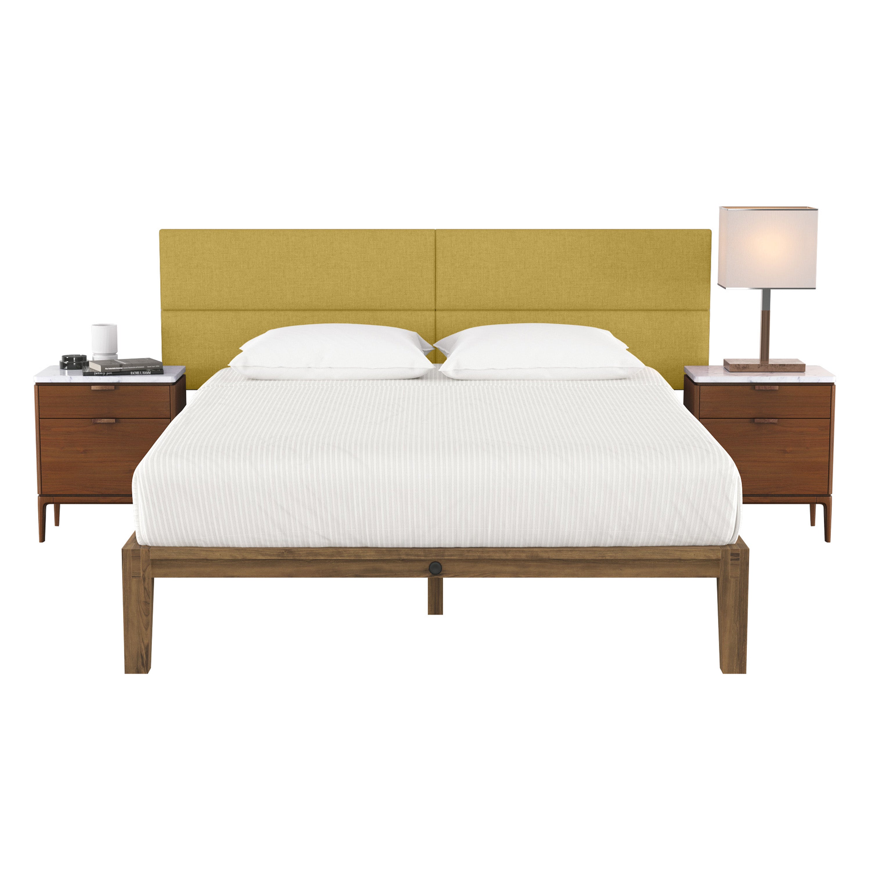 Jaxx Panelist Modern Padded Headboard – Set of 4 Wall Mounted Panels - King, Amber Gold Microvelvet