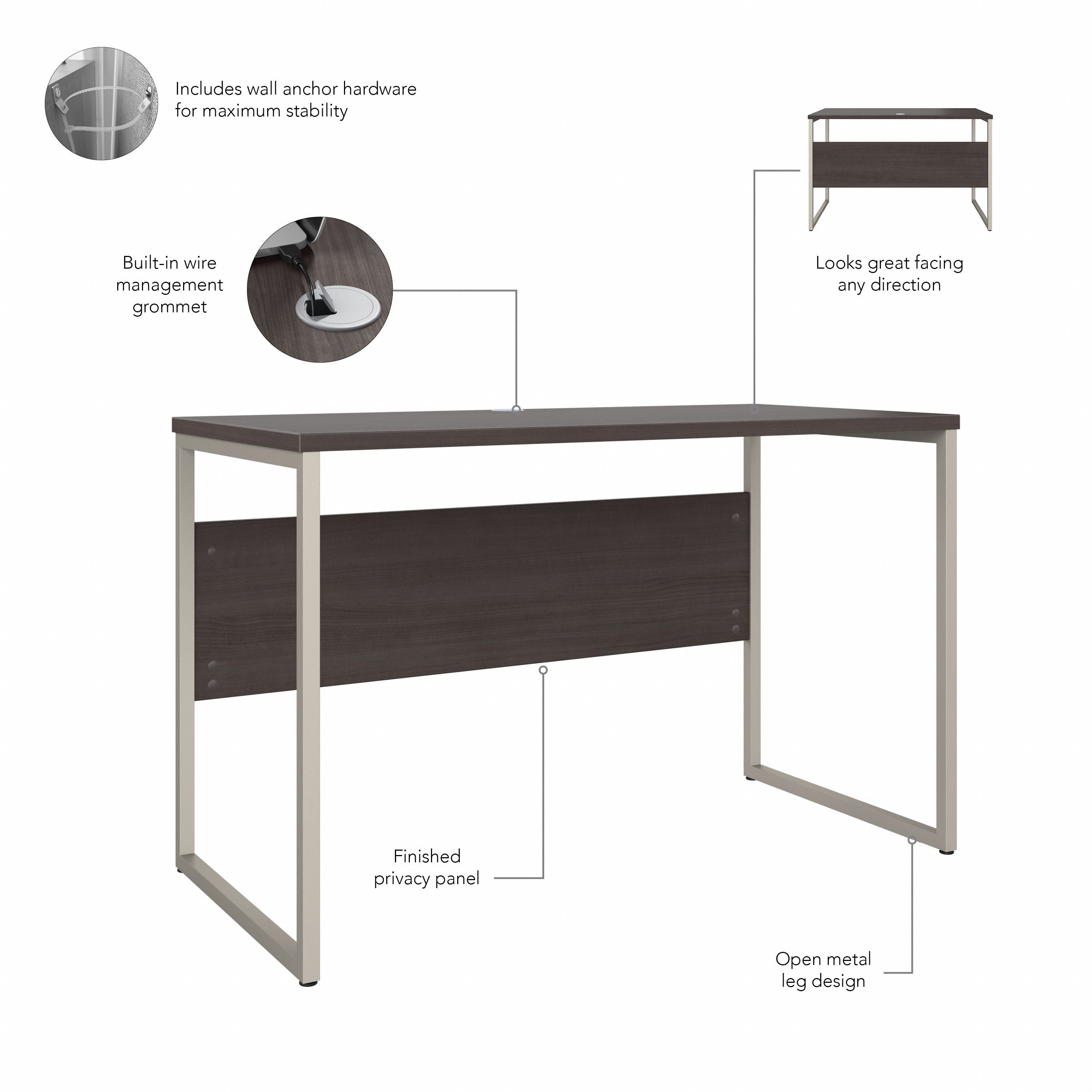 Bush Business Furniture Hybrid 48W x 24D Computer Table Desk with Metal Legs in Storm Gray - 47.6" Width x 23.35" Depth x 29.91" Height