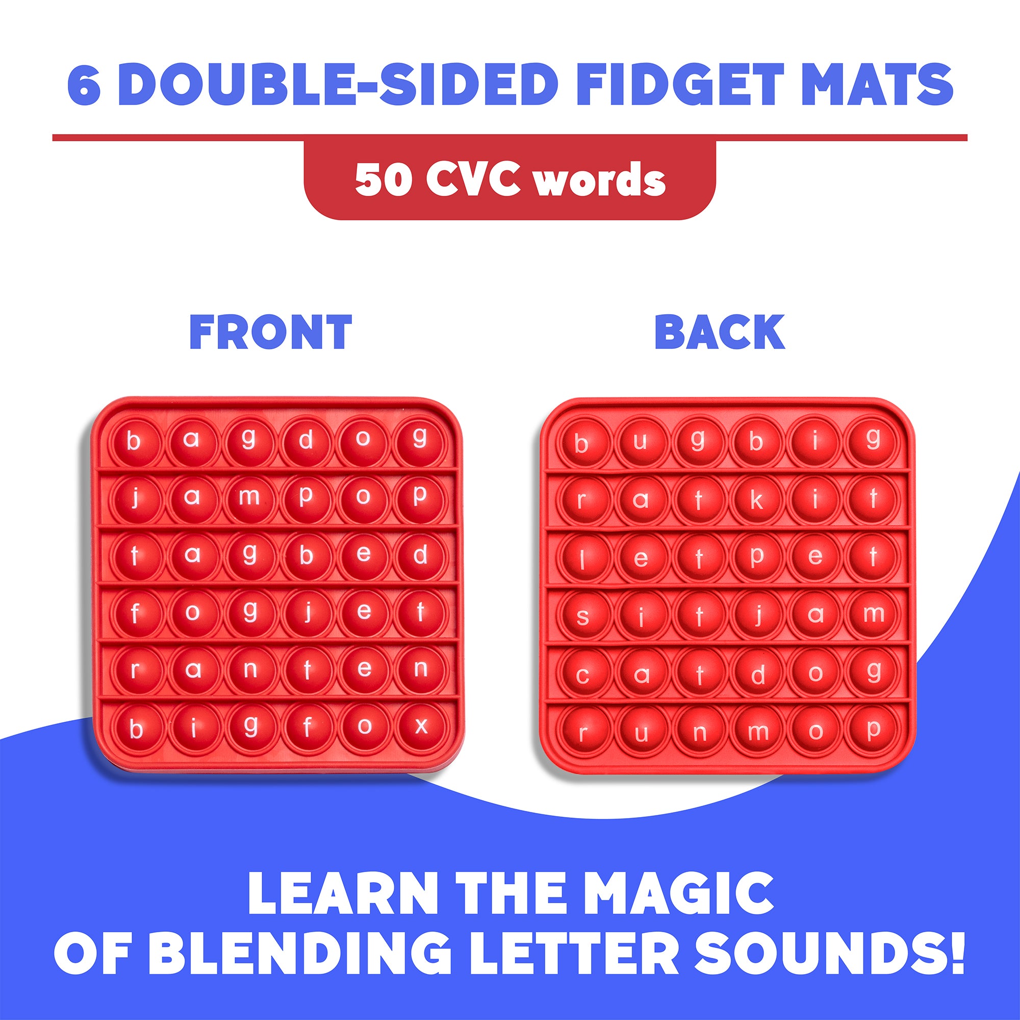 CVC Pop It Mats, Pack of 6