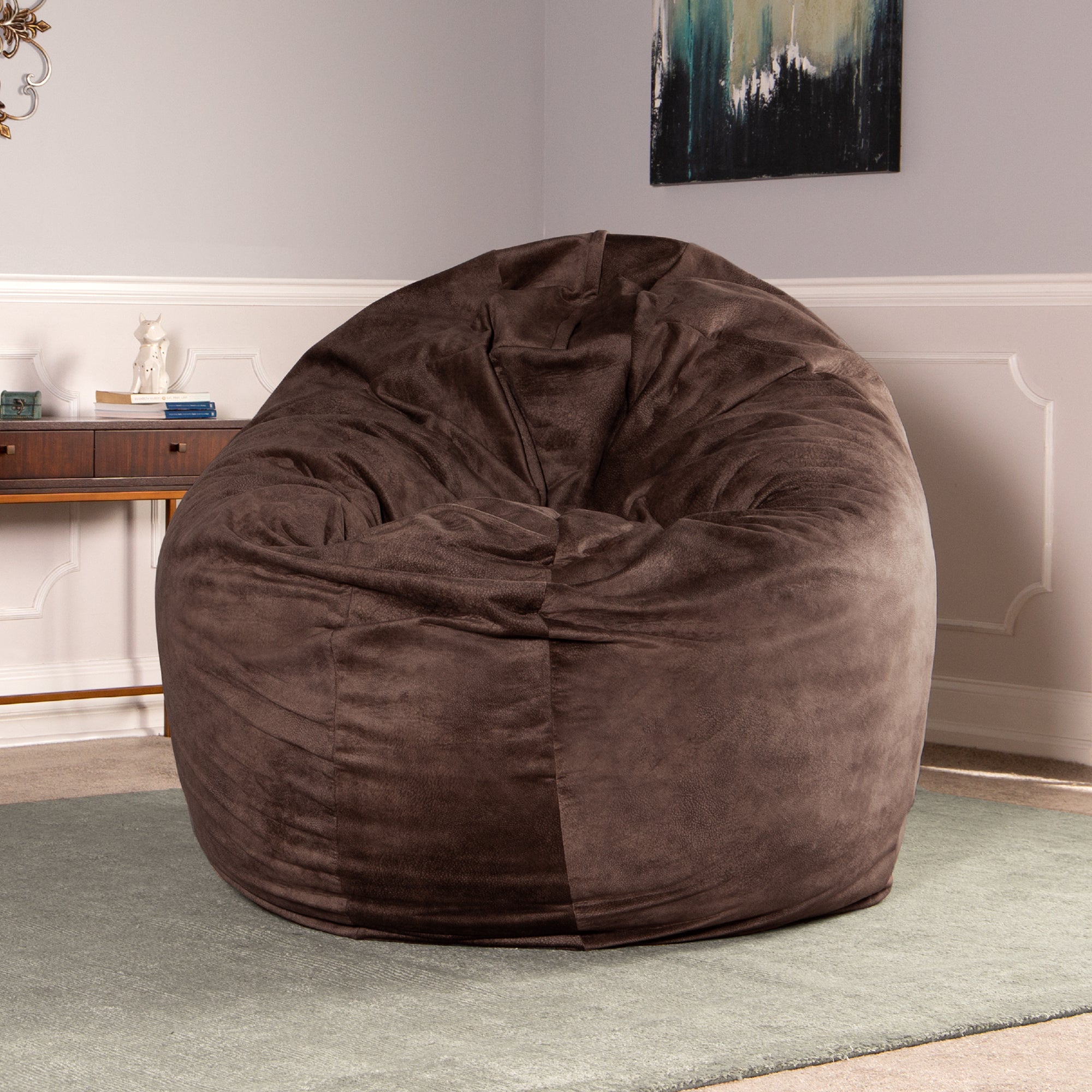 Jaxx 6 Foot Cocoon - 2-in-1 Convertible Bean Bag Bed & Large Bean Bag Chair for Adults, Chestnut