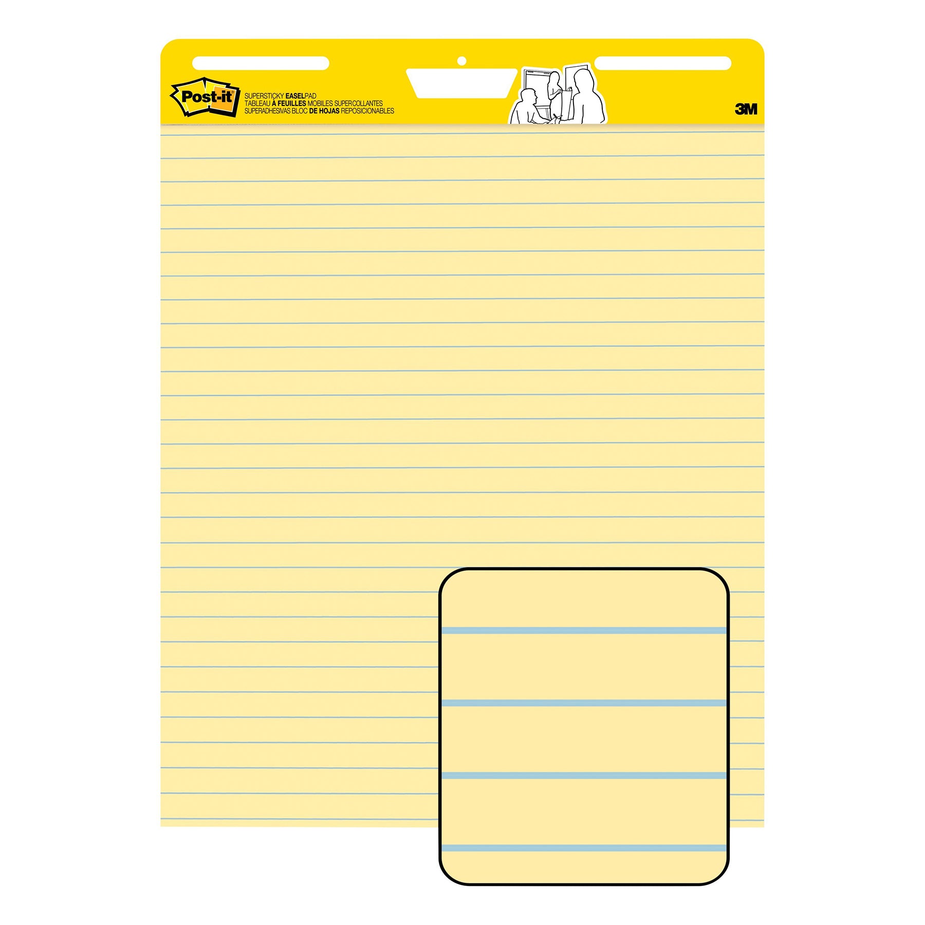 Super Sticky Easel Pads, 25" x 30", Yellow, 2 Pads