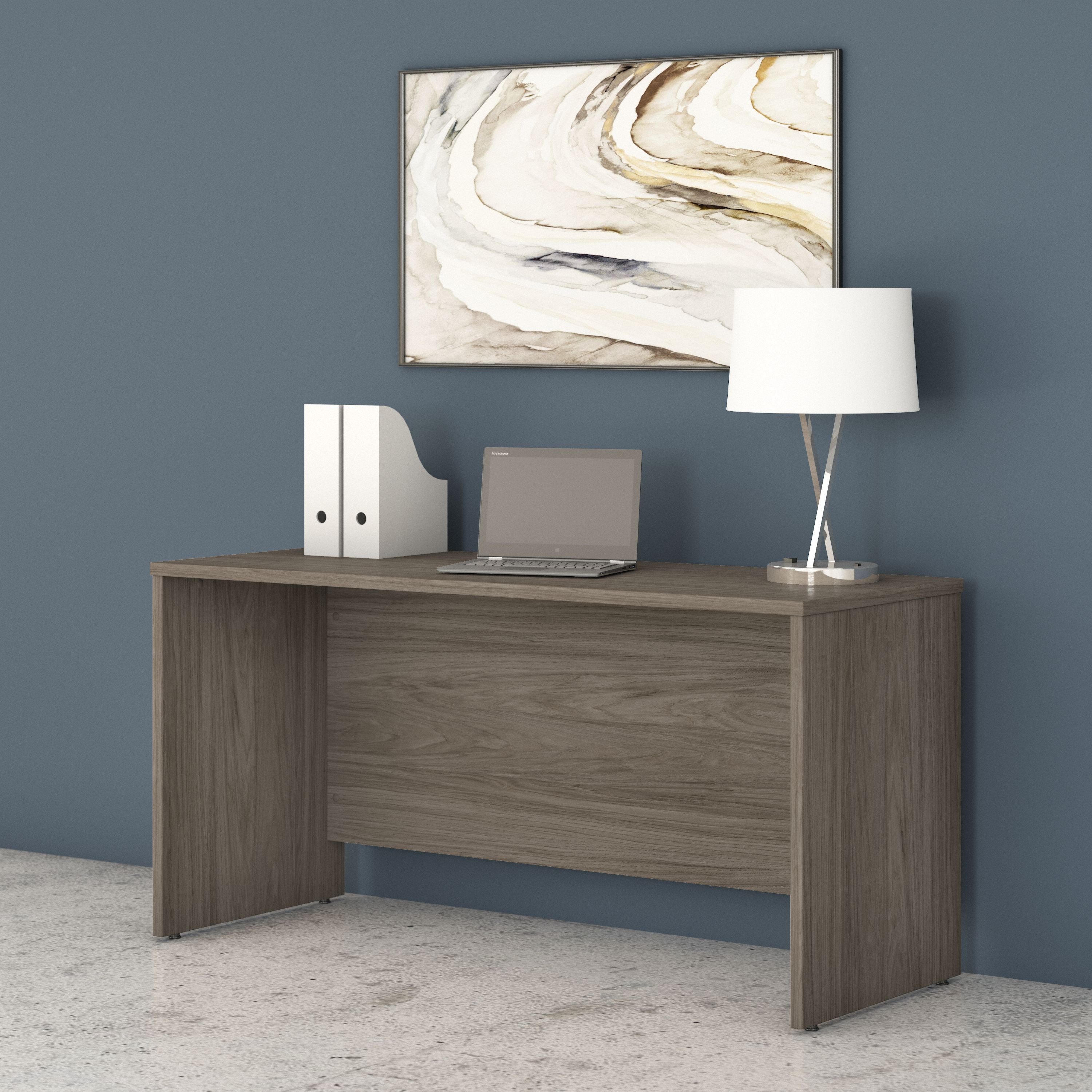 Bush Business Furniture Studio C 60W x 24D Credenza Desk in Modern Hickory - 59.45" Width x 23.35" Depth x 29.84" Height