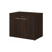 Bush Business Furniture Office 500 36W Storage Cabinet with Doors in Black Walnut - Assembled - 35.67" Width x 23.35" Depth x 29.82" Height