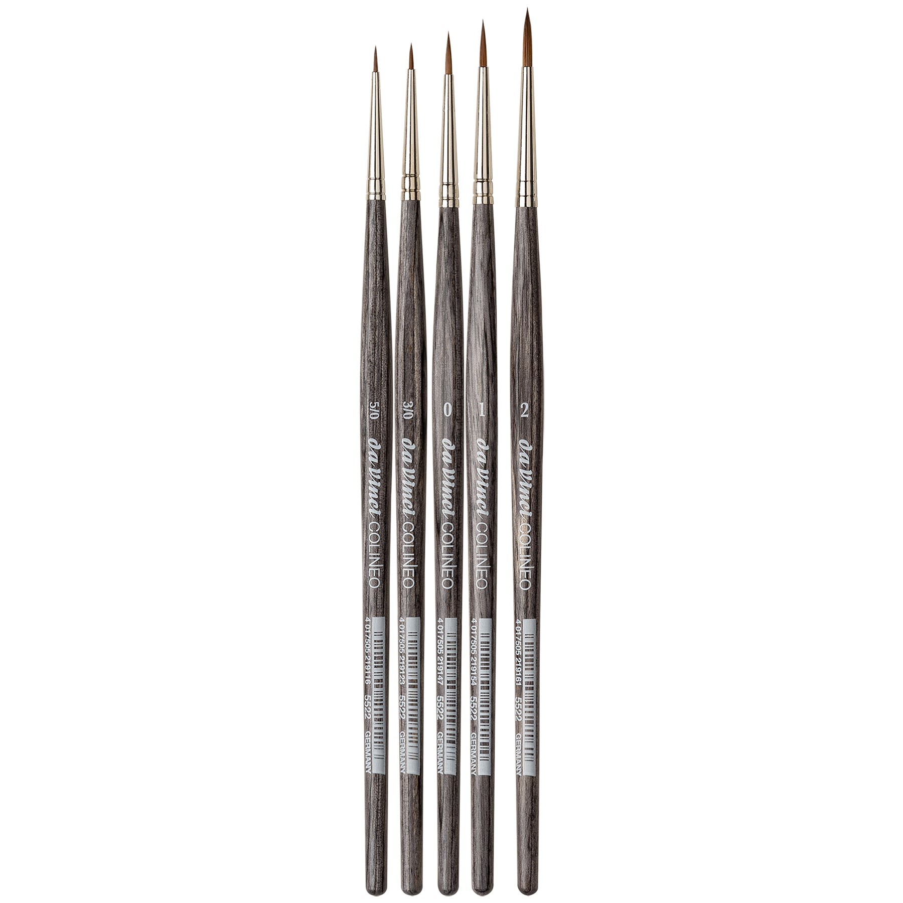 COLINEO Synthetic Red Sable, Details & Miniatures, 5 Brush Set