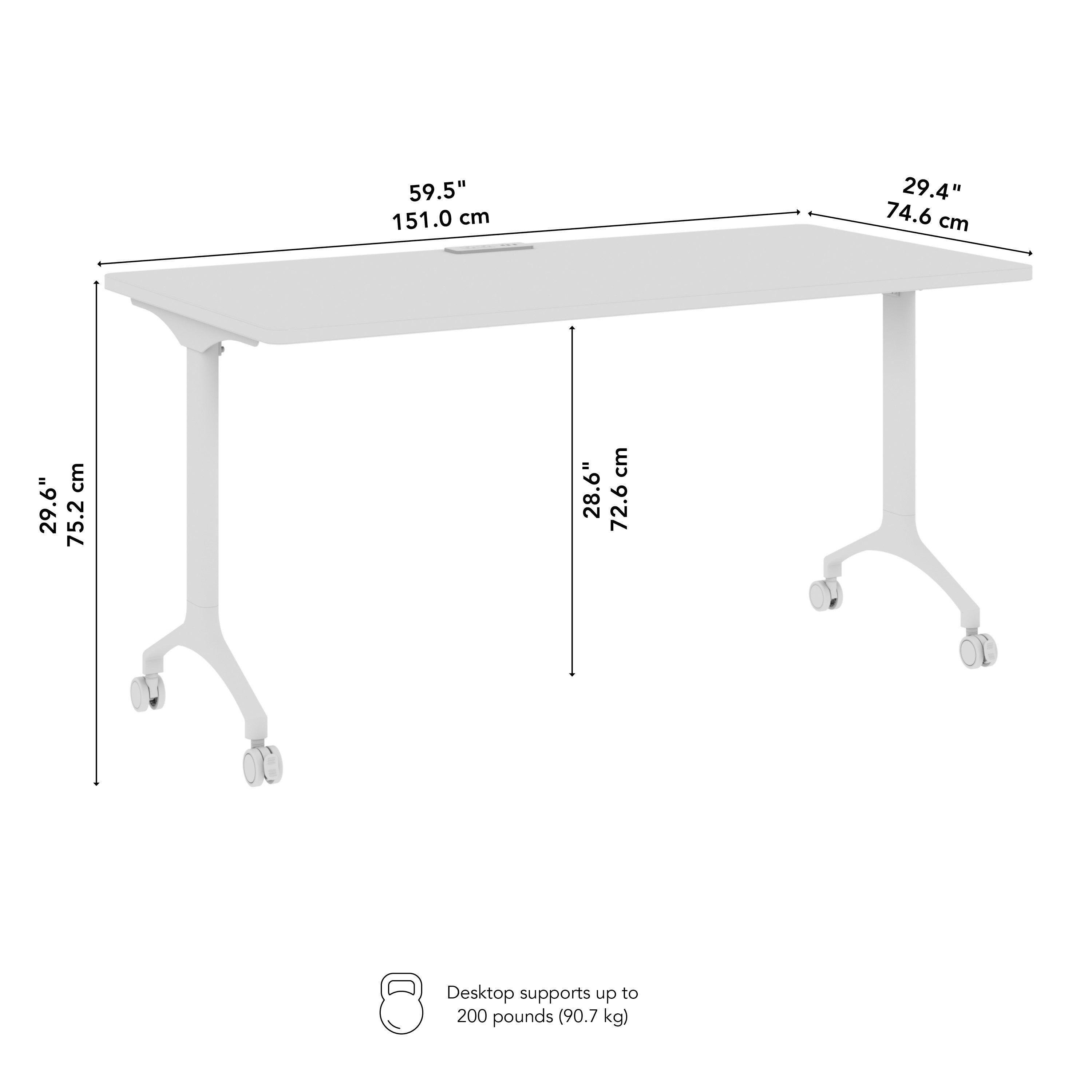 Bush Business Furniture Synergy 60-inch Rectangle Modular Office Conference Table in Platinum Gray - 59.45" Width x 29.37" Depth x 29.62" Height