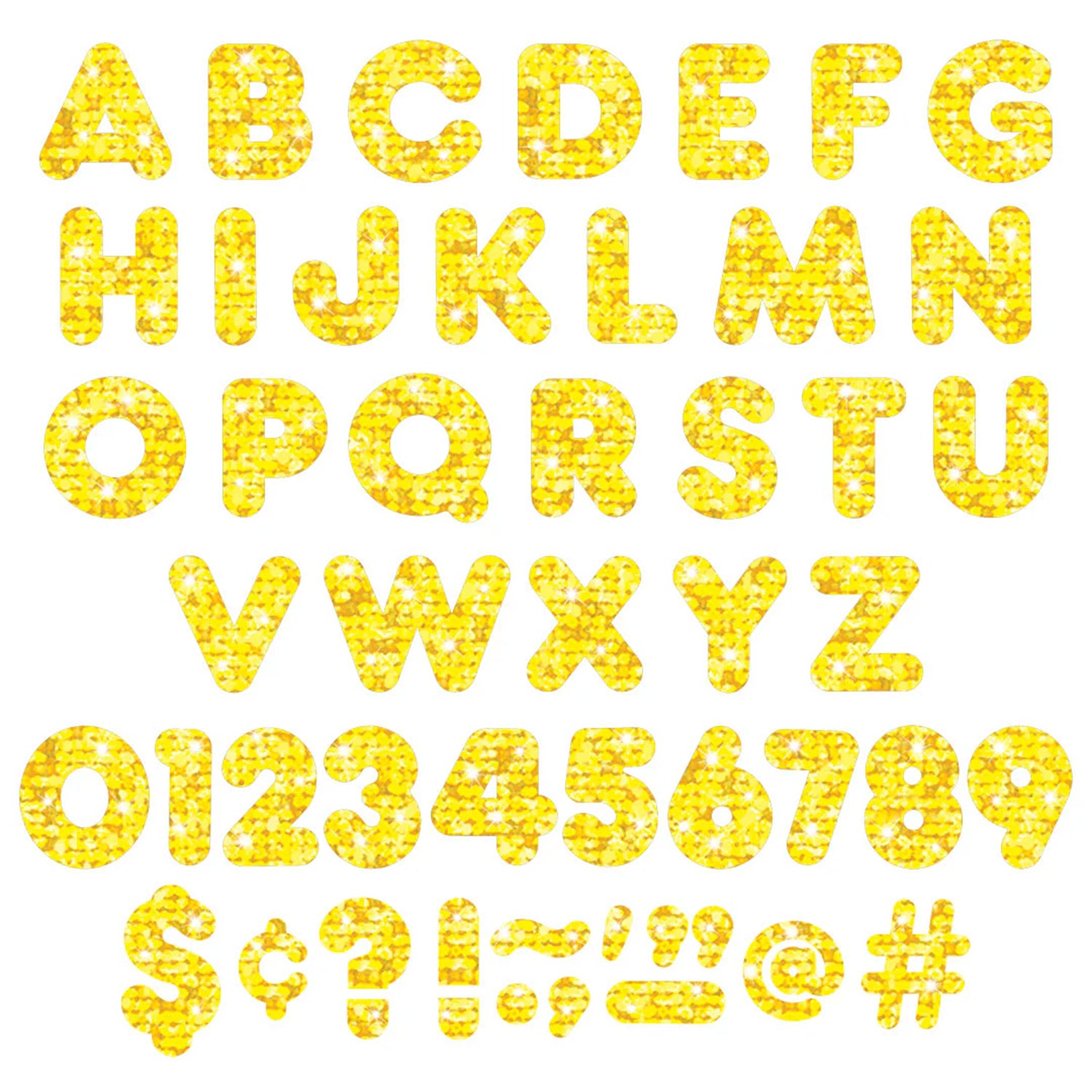 Yellow Sparkle 4" Casual UC Ready Letters®
