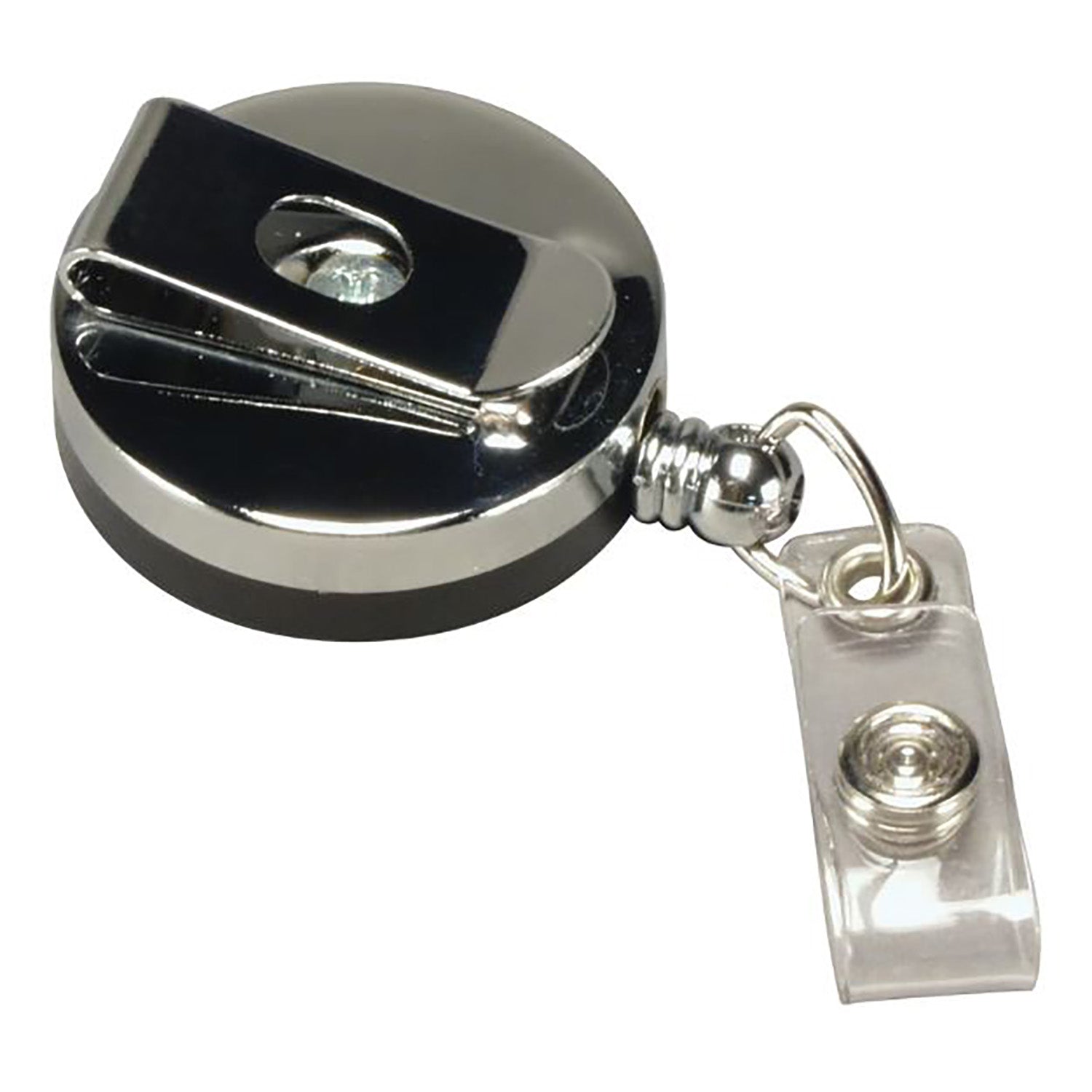 Heavy Duty Round ID Badge Reel with Belt Clip, Black
