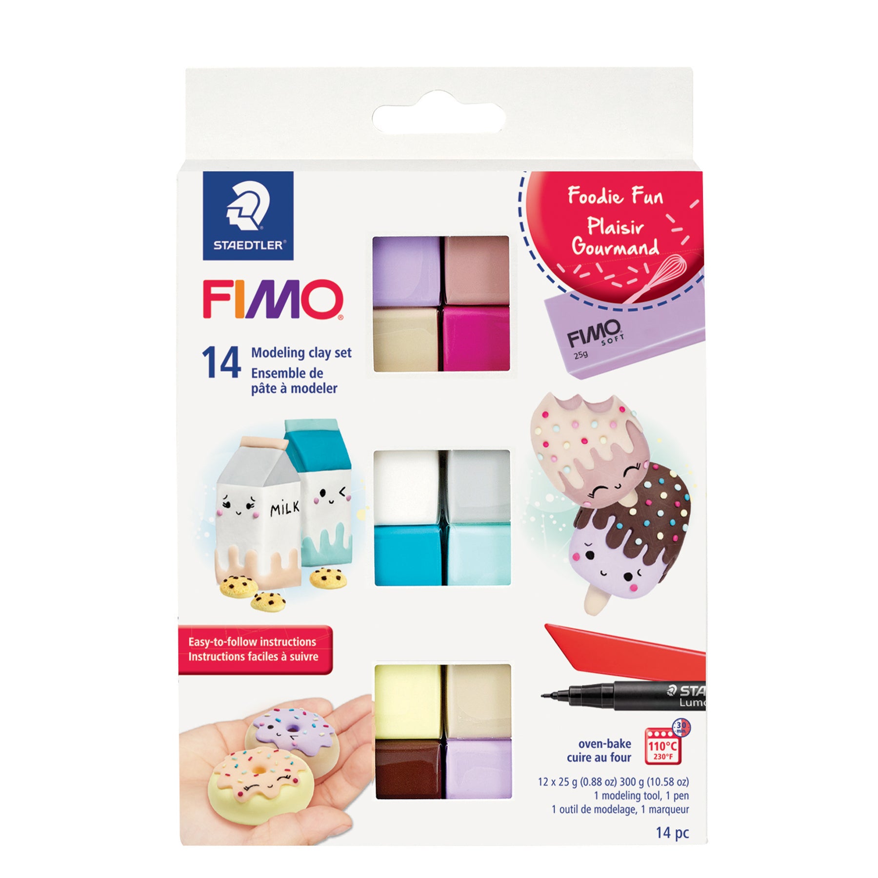 FIMO® Soft Modeling Clay, Foodie Fun, 0.88 oz, Set of 12