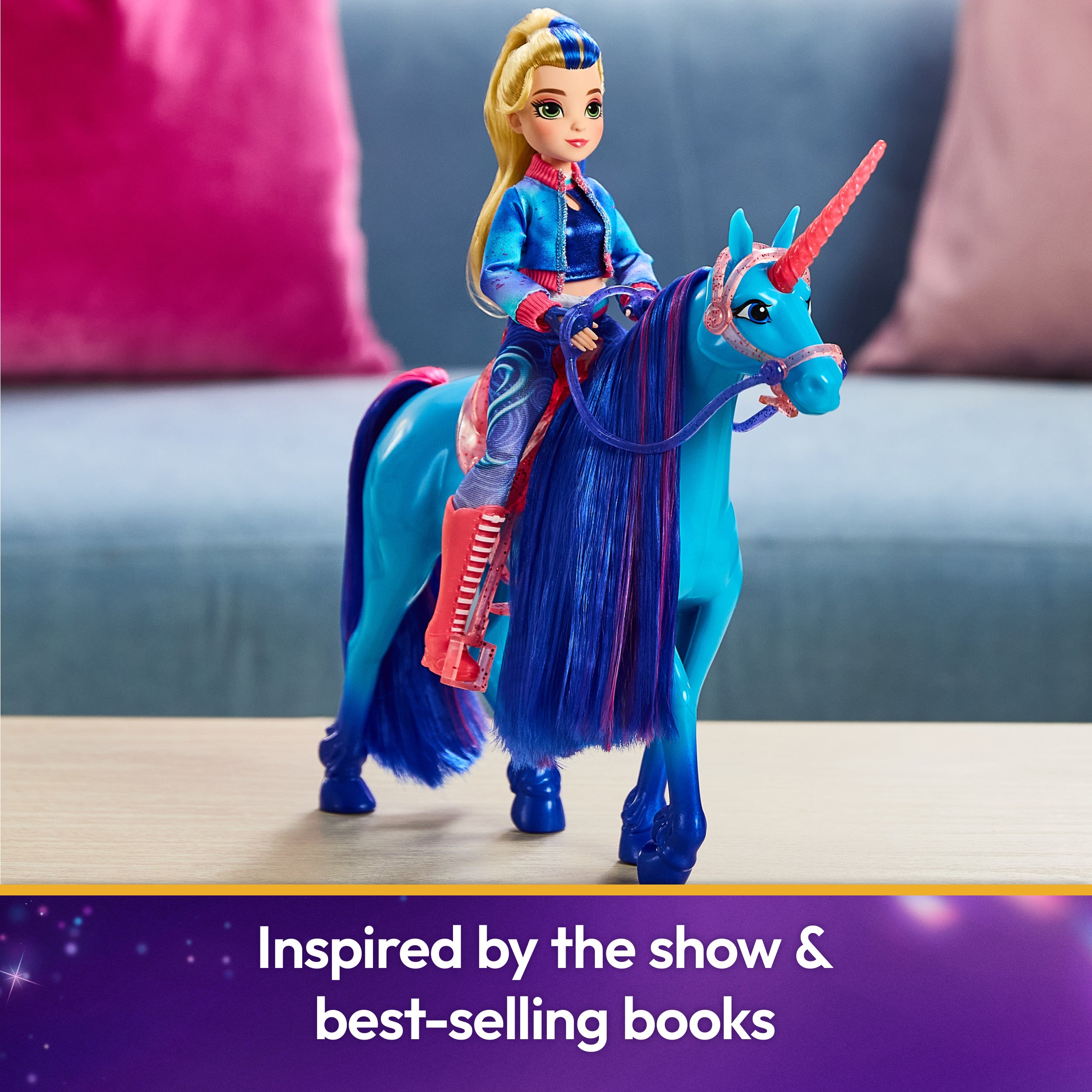 Unicorn Academy, Power of Friendship River with Translucent Saddle & Bridle, 11”, Dolls & Unicorn Toys for Girls Ages 4 and up