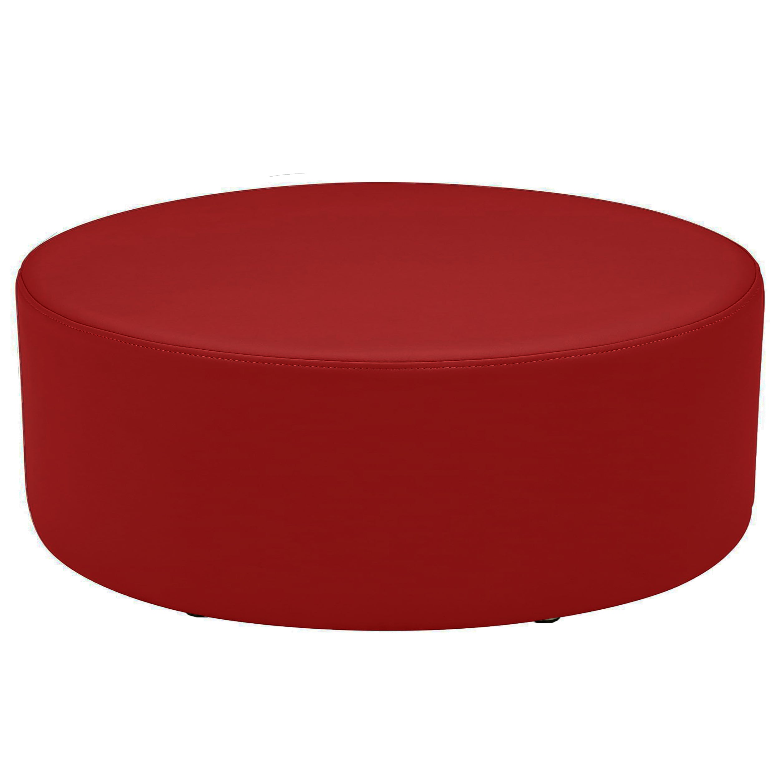 Pro Series Upholstered 30" Round Ottoman 12" Height - Crimson