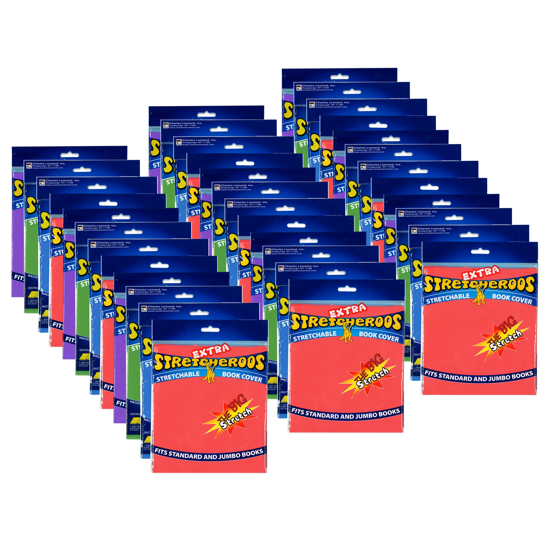 Extra Stretcheroos Bookcovers, Assorted Colors, Set of 36