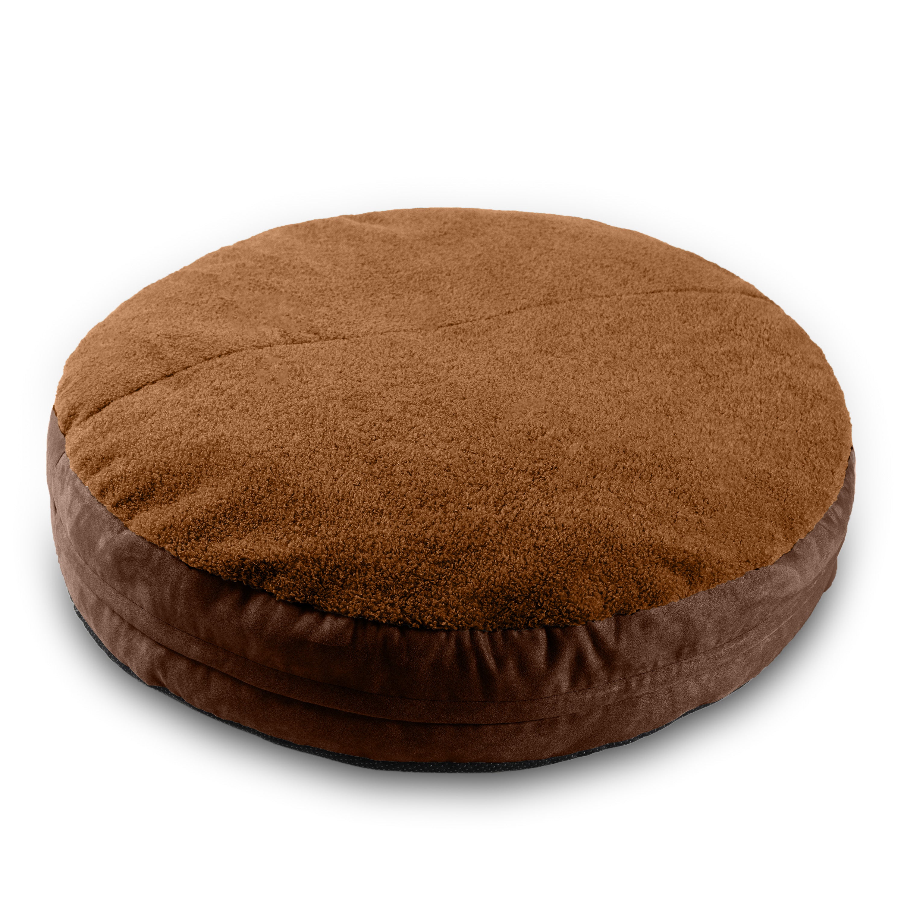 Jaxx Robbi Dog Bed Bean Bag – Round Bed with Machine Washable Cover and No-Slip Base - Supportive Memory Foam for Senior Dogs & Joint Pain Relief-Ultimate Comfort & Luxury - Medium, Caramel/Chocolate
