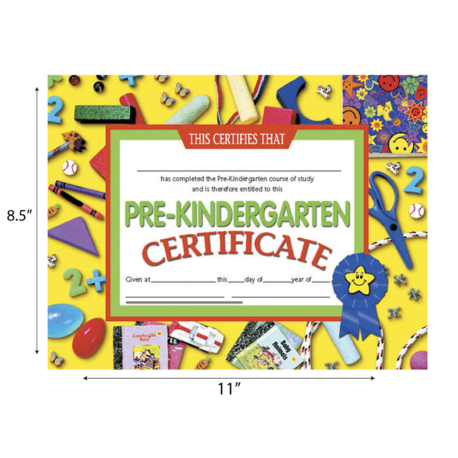Pre-Kindergarten Certificate, 8.5" x 11", Pack of 30