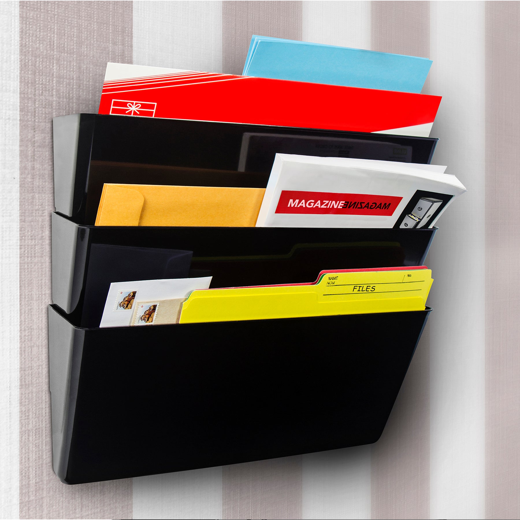 Unbreakable Wall Files, Legal, Black, Set of 3