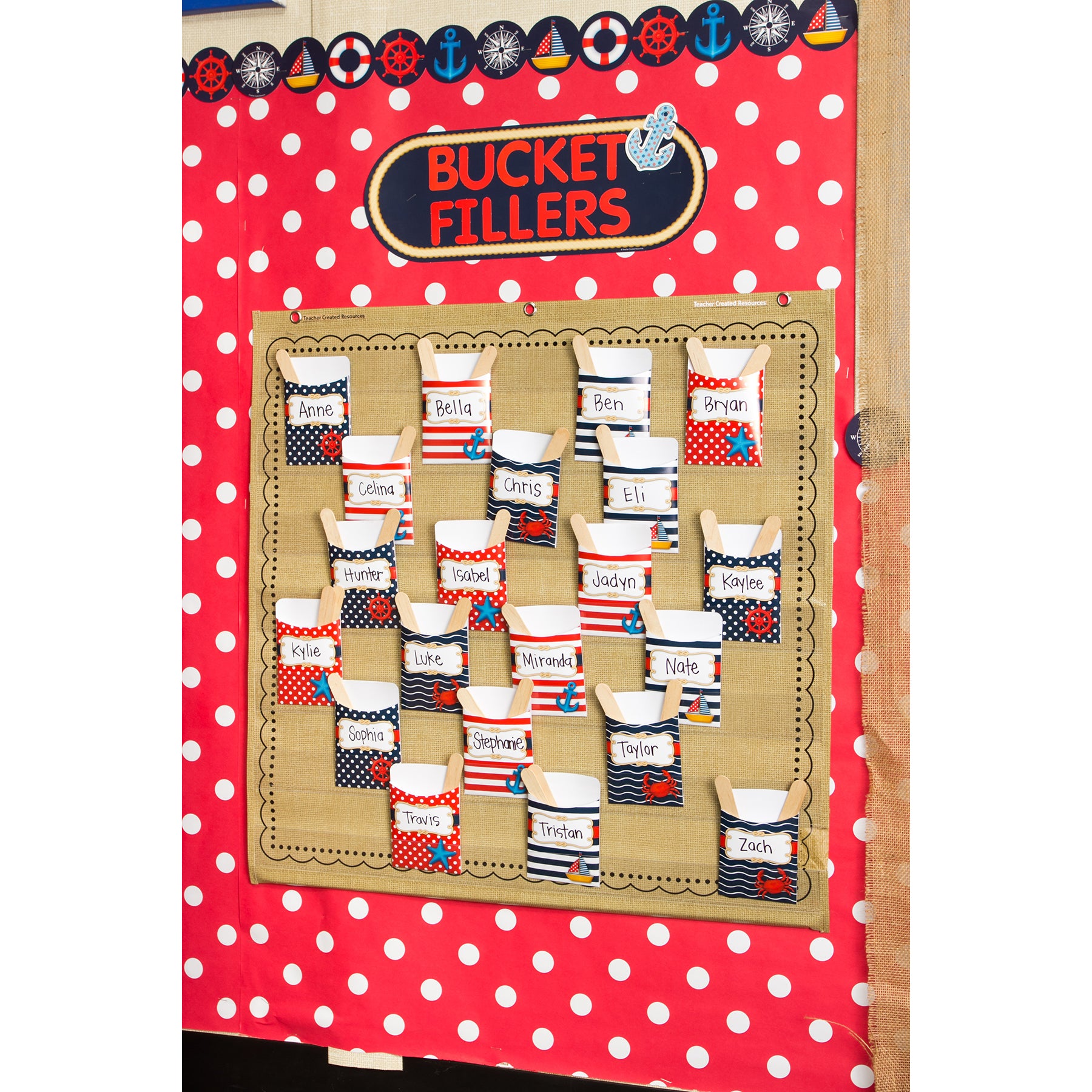 Burlap 7 Pocket Chart (28" x 28")