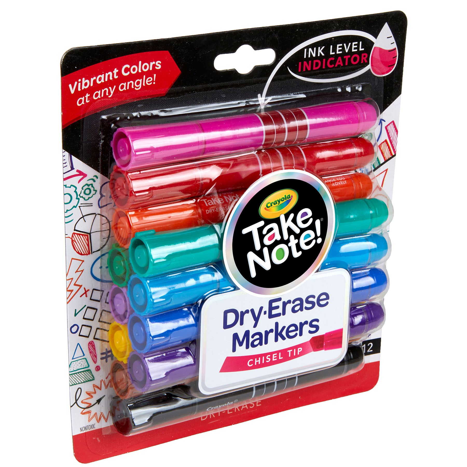 Take Note! Dry Erase Markers, Chisel Tip, 12 Count