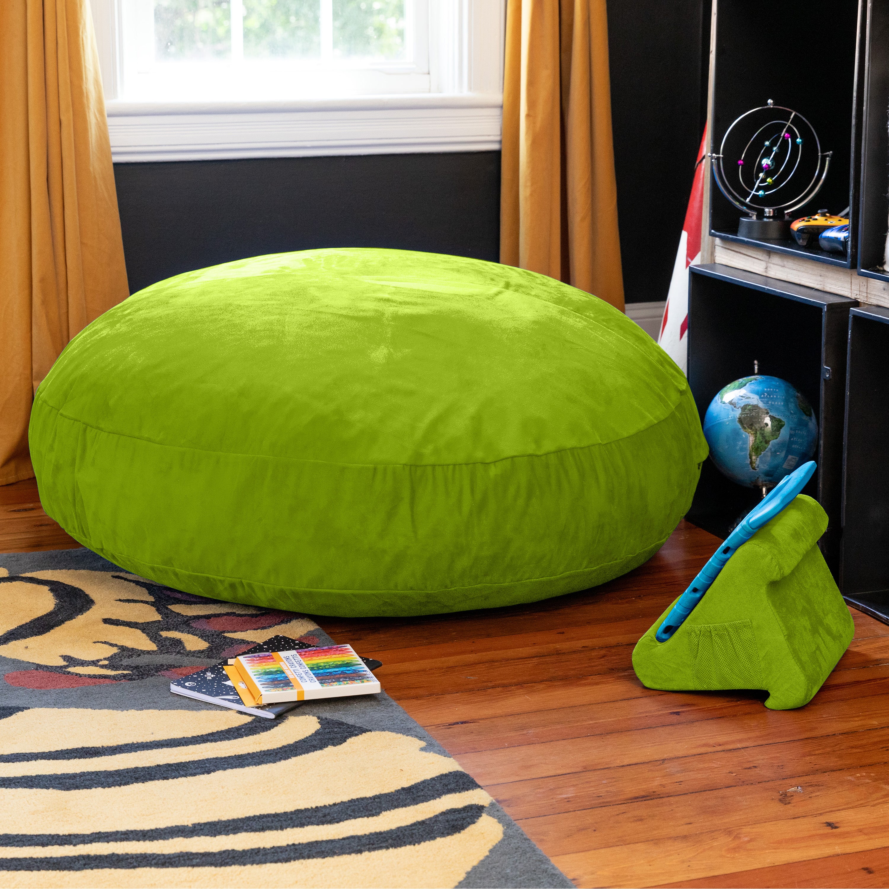 Jaxx Cocoon 4 Foot Bean Bag Chair and Crash Pad, Lime