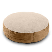 Jaxx Robbi Dog Bed Bean Bag – Round Bed with Machine Washable Cover and No-Slip Base - Supportive Memory Foam for Senior Dogs & Joint Pain Relief - Ultimate Comfort & Luxury - Small, Cloud / Beige