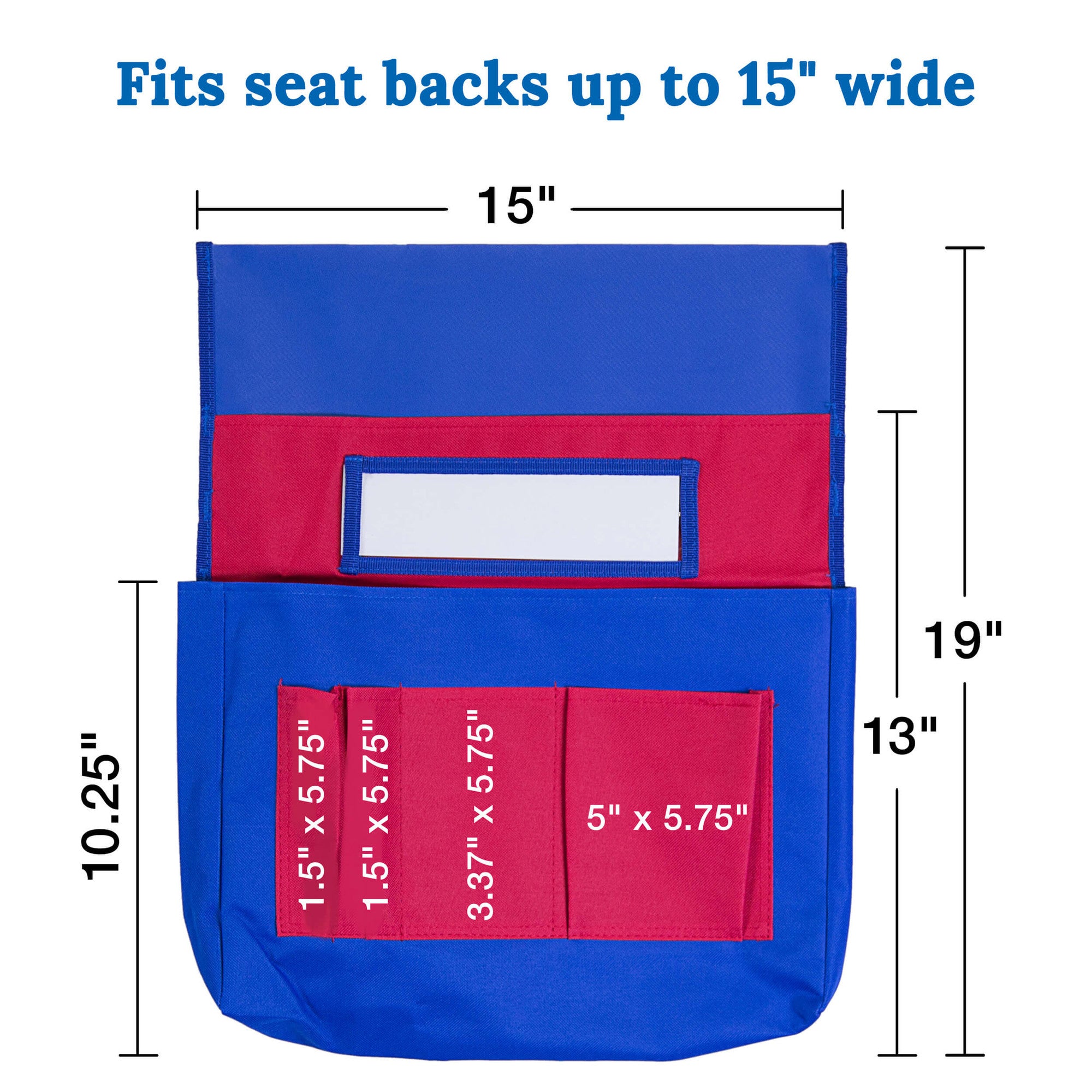 Chairback Buddy™ Pocket Chart, Blue/Red