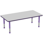 30" x 60" Rectangle T-Molding Activity Table with Adjustable Chunky Legs - Gray/Purple
