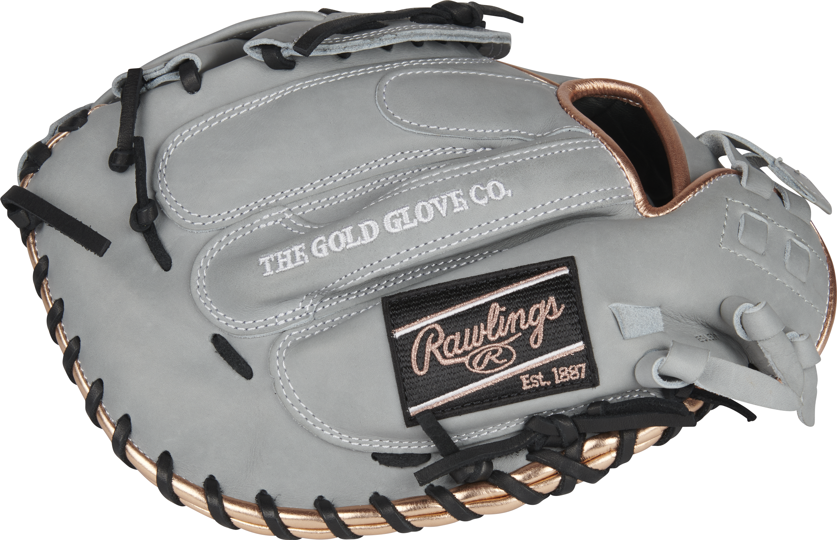 Rawlings Heart Of The Hide Series Catchers Mitt 33-Inch Softball Glove - Right Hand Thrower - Gray