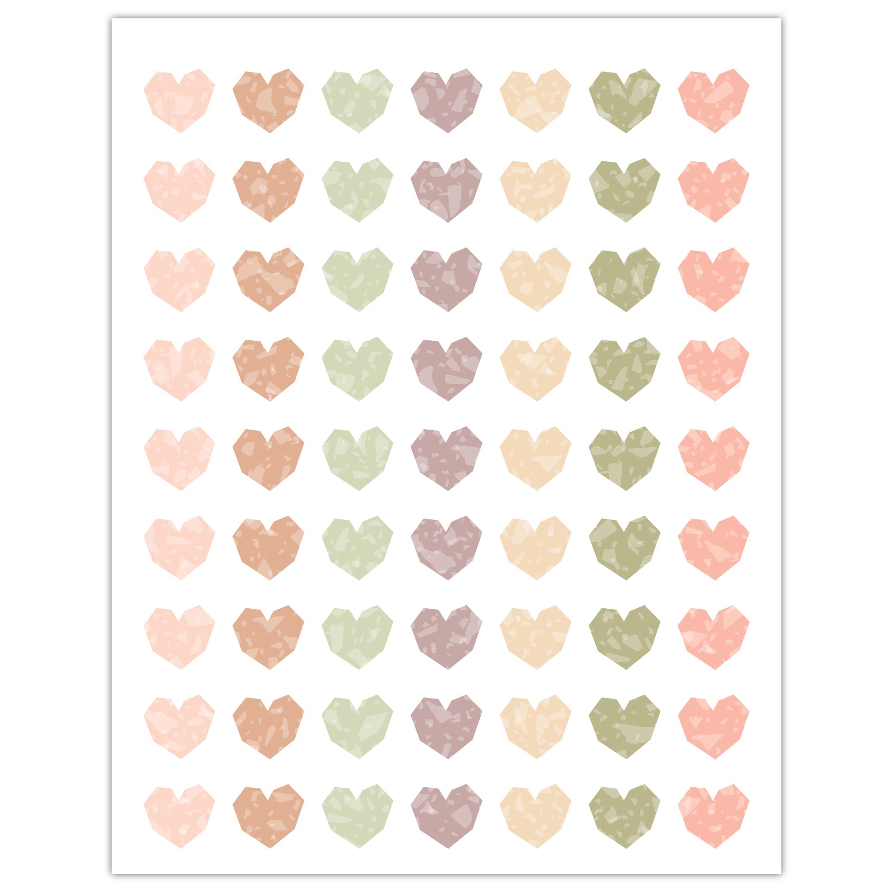 Terrazzo Tones Hearts Mini Stickers, Pack of 378