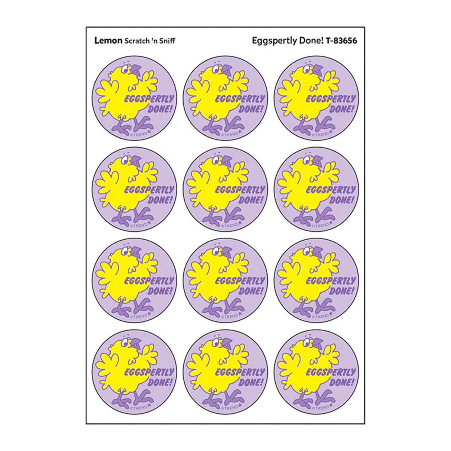 Eggspertly Done!/ Lemon Scent Stickers, 24 ct.