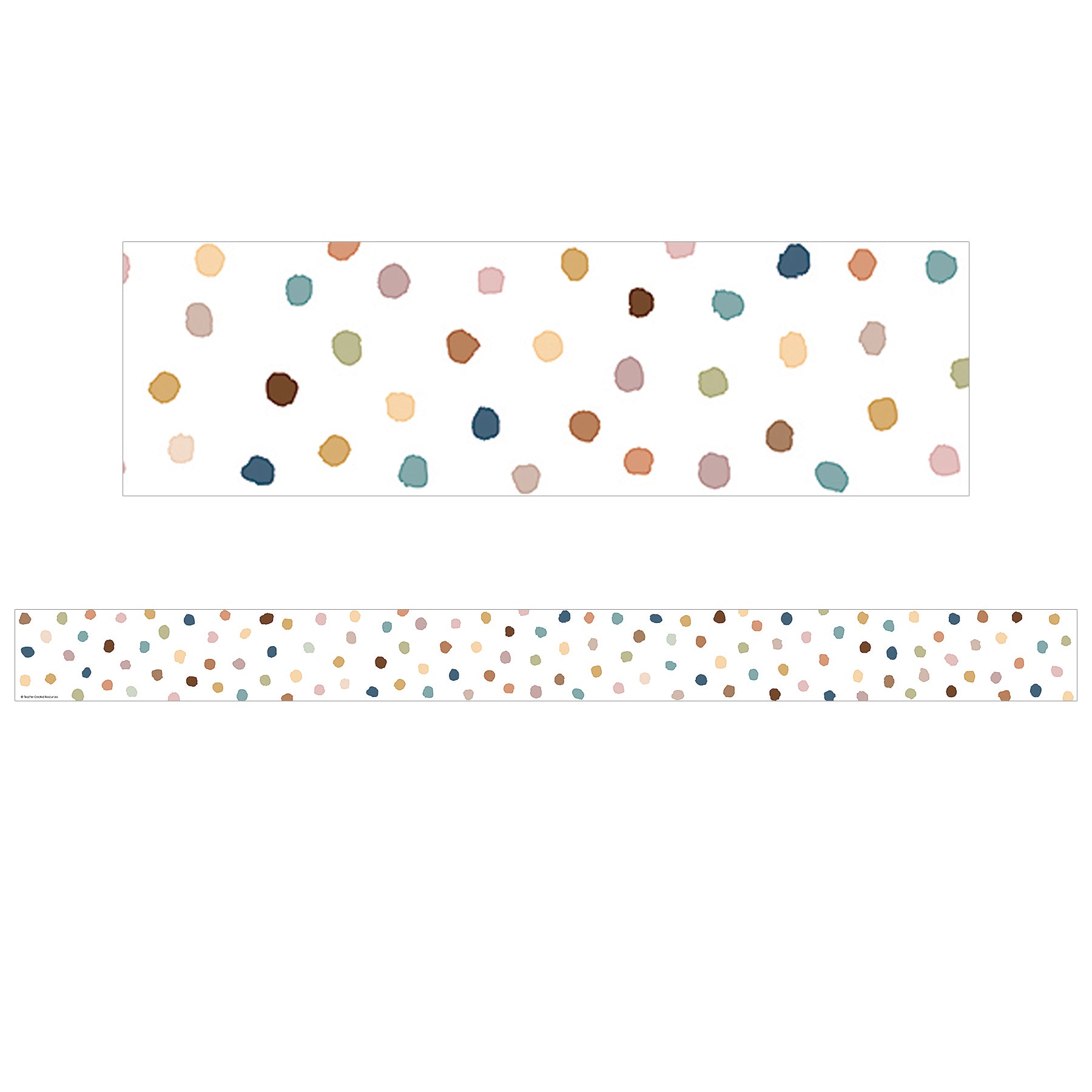 Everyone is Welcome Painted Dots Straight Border Trim