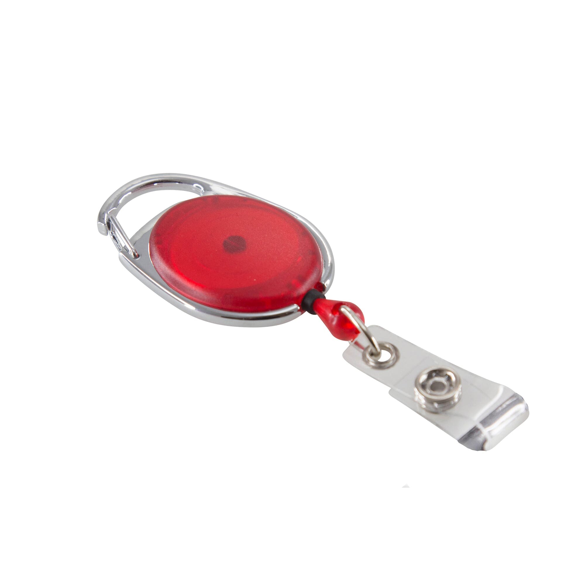 Quick Clip Oval ID Badge Reel, Red, Blue, Smoke, Pack of 3