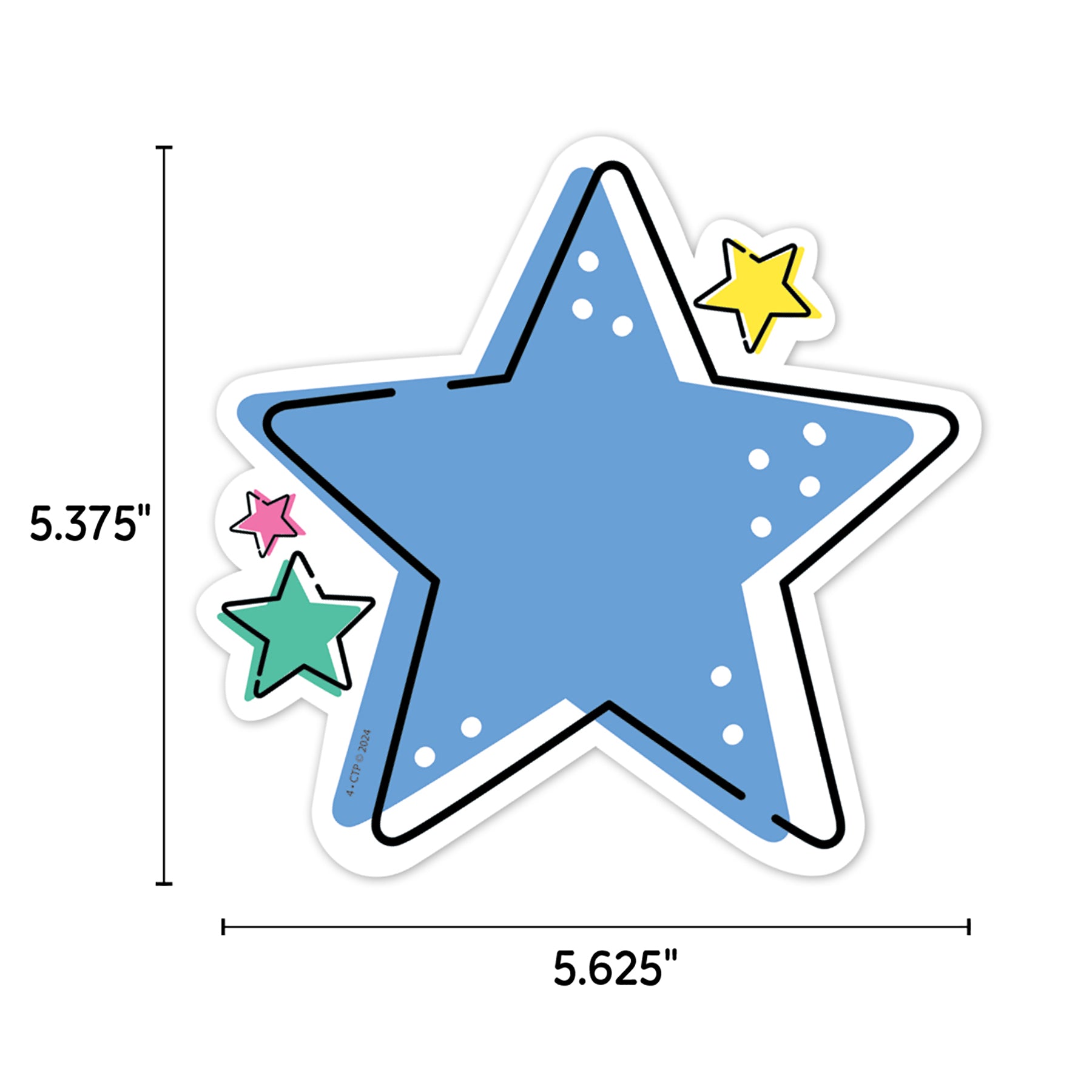 Star Bright Stars 6" Designer Cut-Outs, Pack of 36