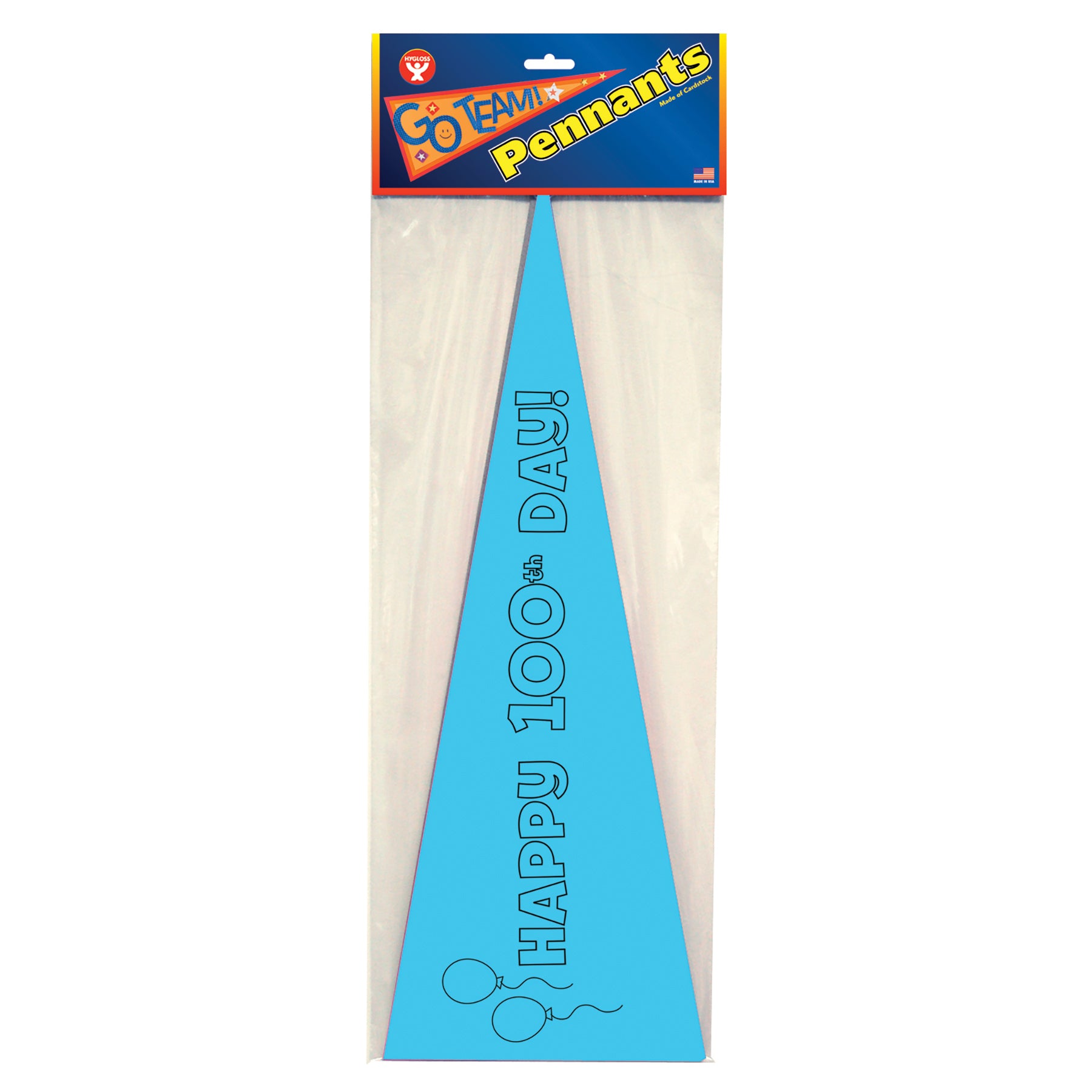 Pennants - 100 Day: 8.5"x23" Asst'd Colors, 36 Pack