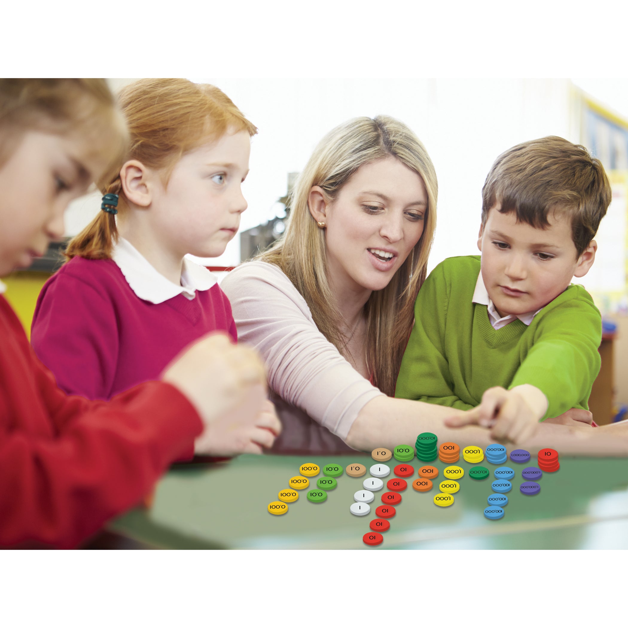 10-Value Decimals to Whole Numbers Place Value Disc, Pack of 3000