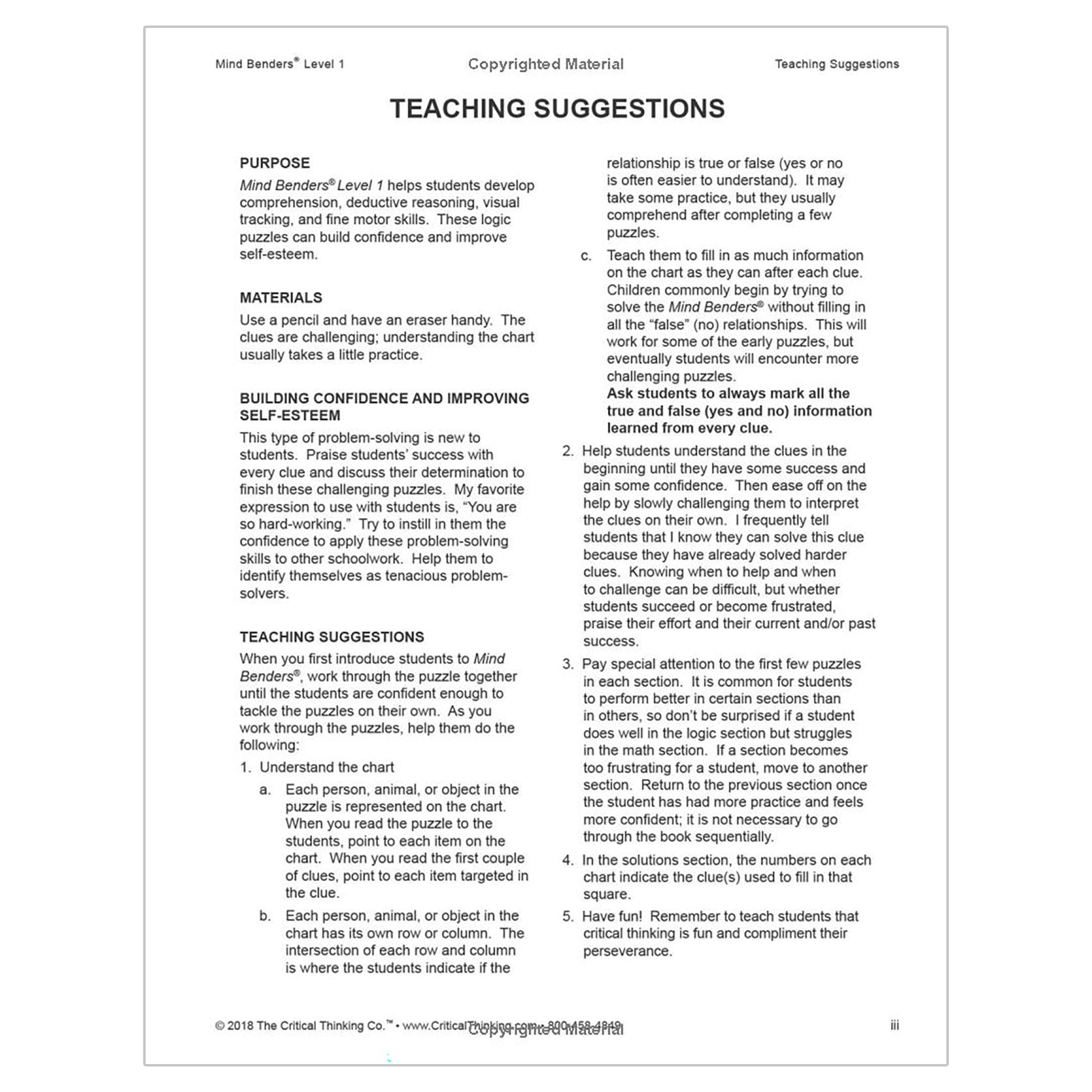Mind Benders® Level 1, Grades PreK-K