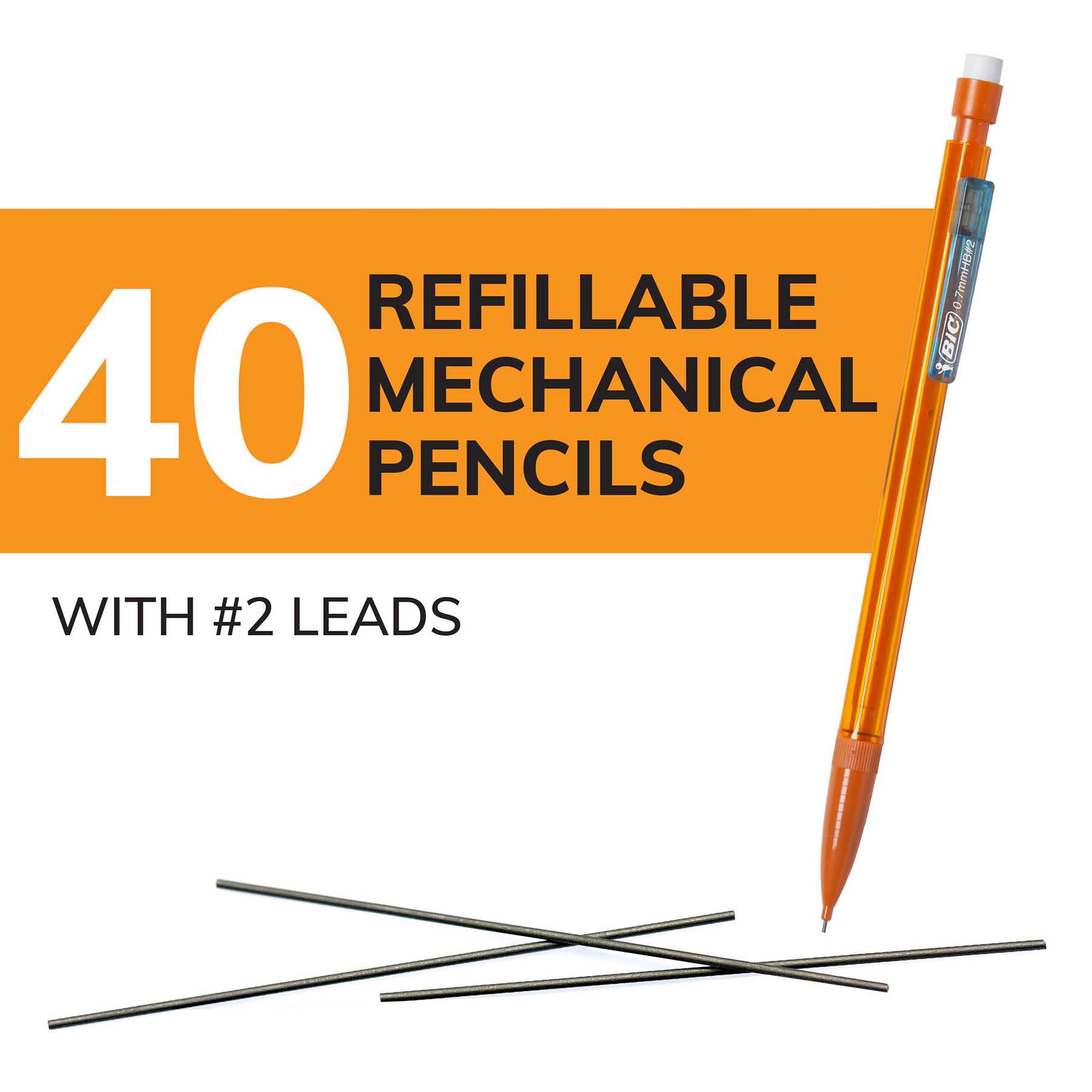 Mechanical Pencil Xtra Life, Assorted Colors, 40 Count