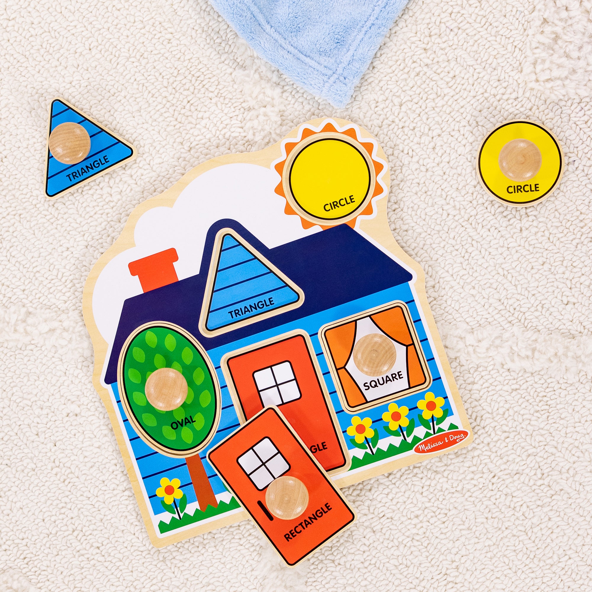 First Shapes Jumbo Knob Wooden Puzzle - 5 Pieces