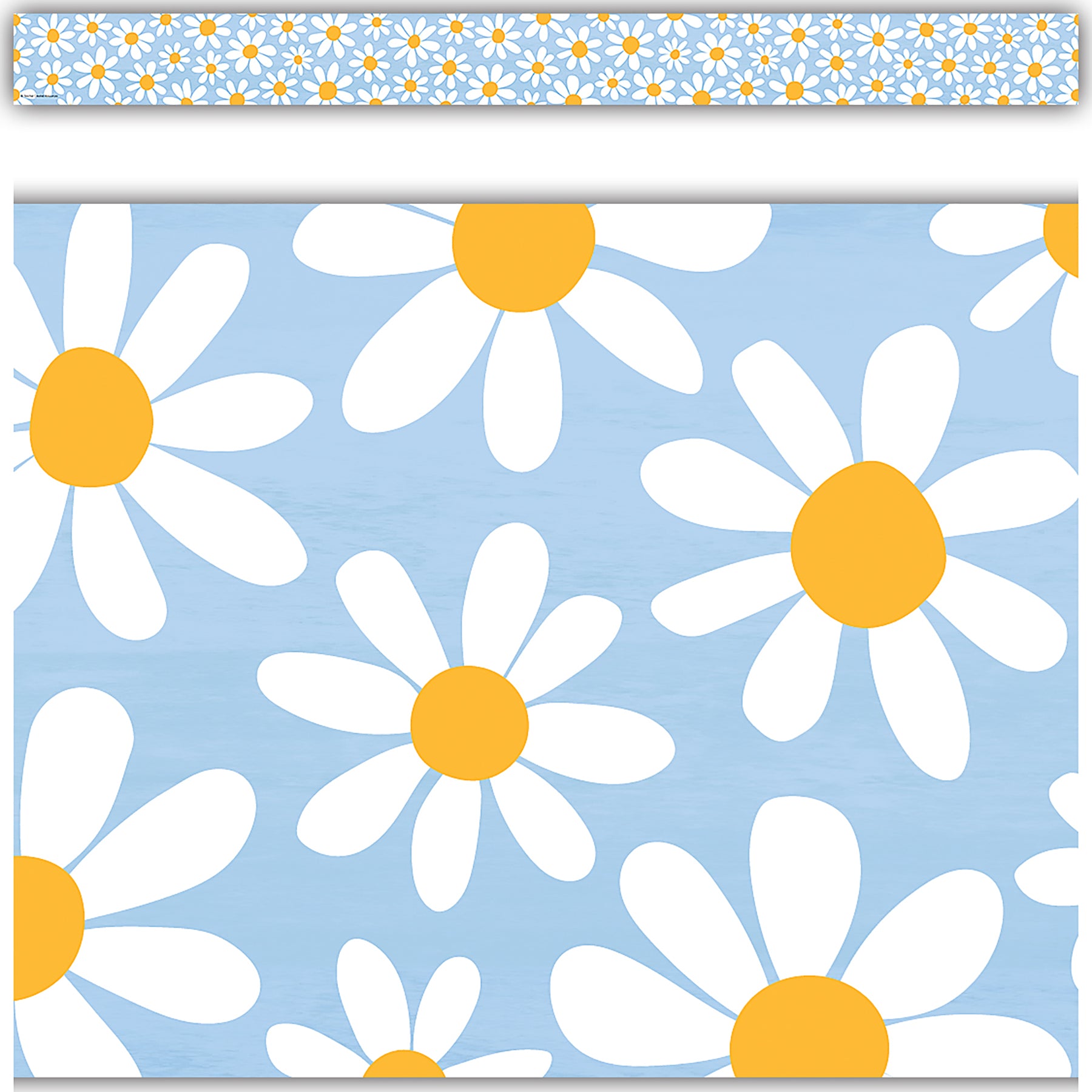 Daisies Straight Border Trim, 35 Feet