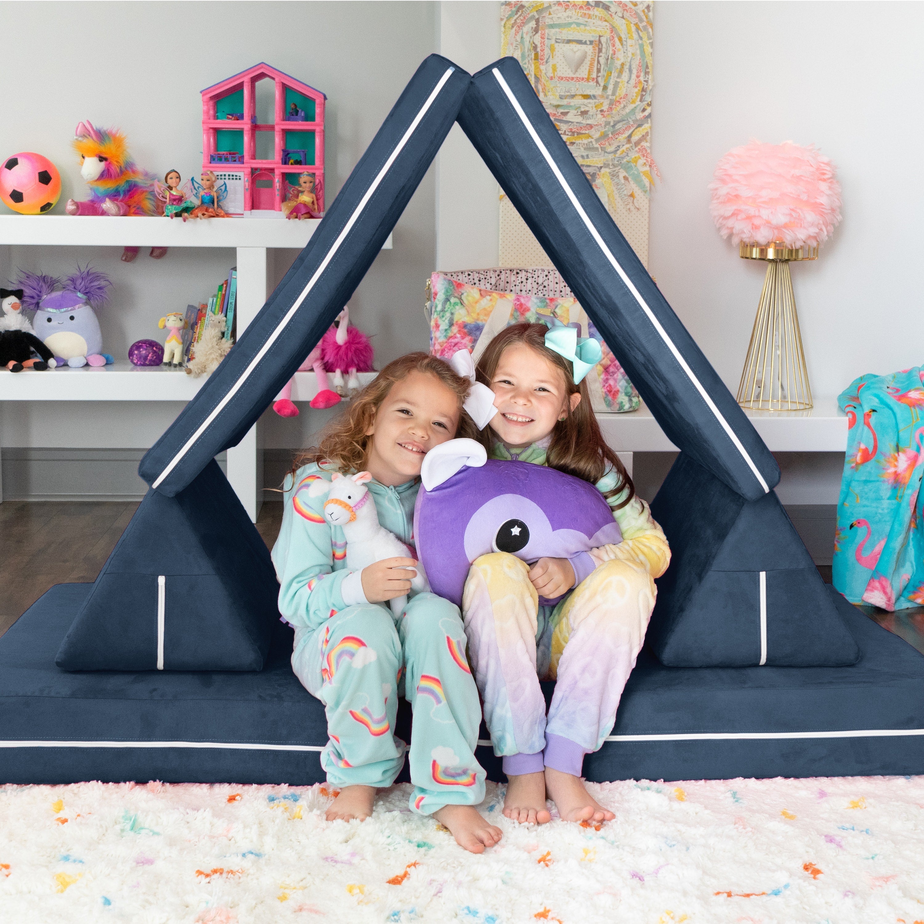 Jaxx Zipline Playscape Imaginative Furniture Playset for Creative Kids, Original Set, Navy