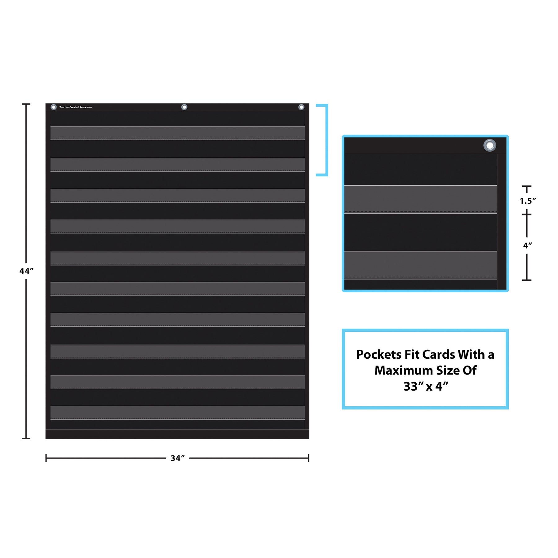 Black 10 Pocket Chart (34" x 44")