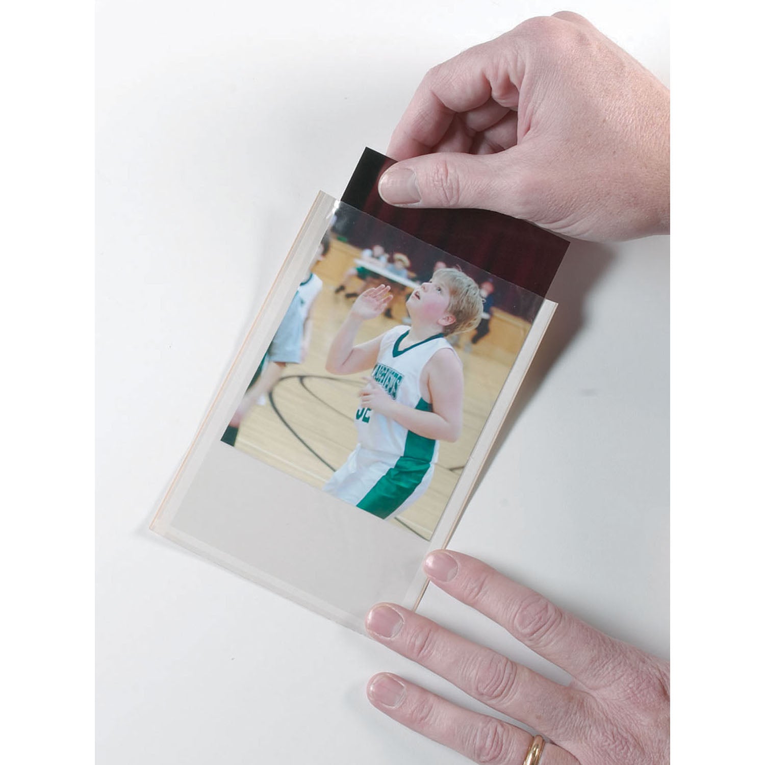 Clear View Self-Adhesive Photo/Index Card Pocket 4" x 6", Pack of 25