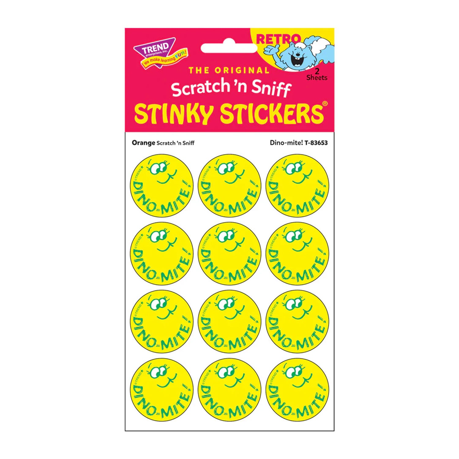 Dino-mite!/ Orange Scent Stickers, 24 Per Pack, 6 Packs