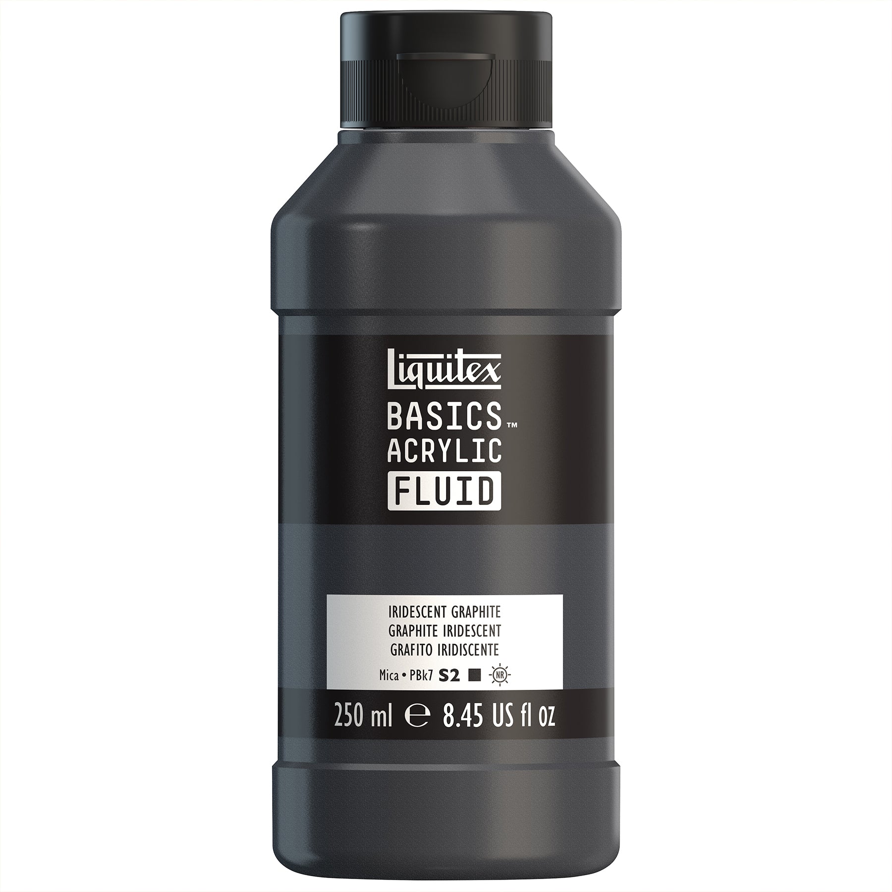 LQ BASICS Acrylic Fluid 250ml Bottle -  Iridescent Graphite